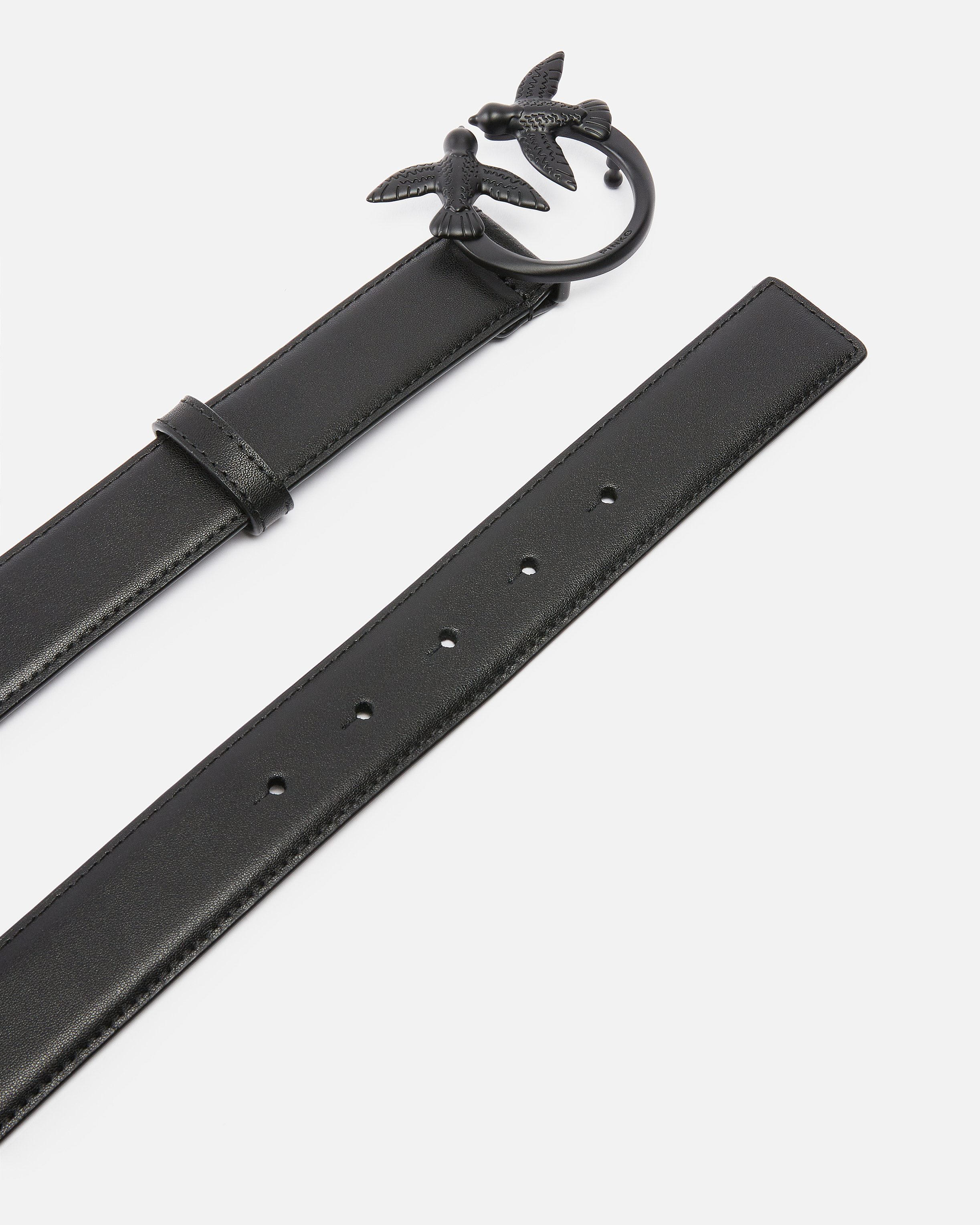 Pinko Belt With Colored Buckle 3cm In Limo Black Block Colour