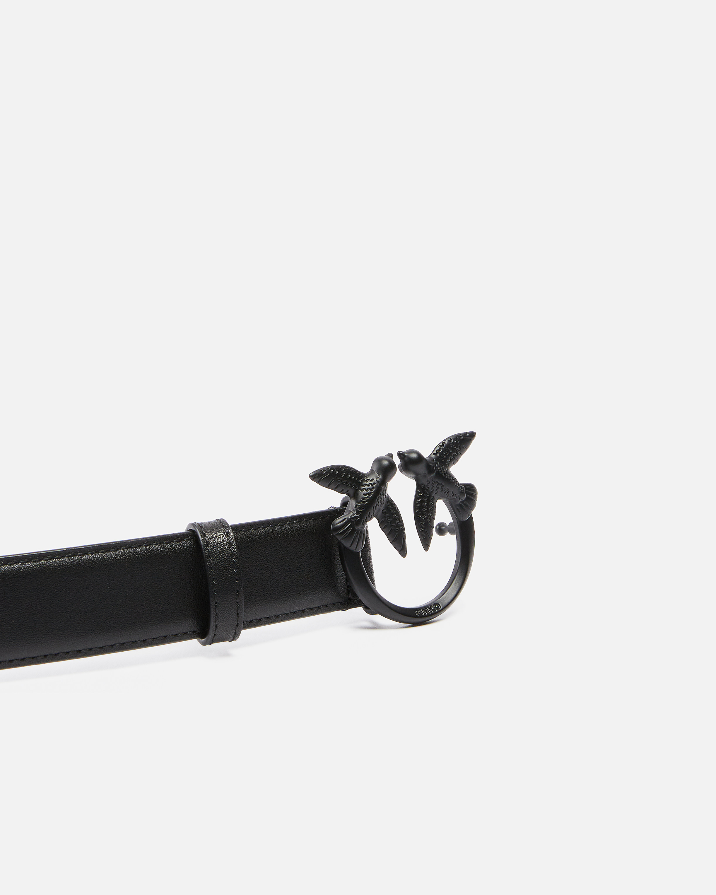 Pinko Belt With Colored Buckle 3cm In Limo Black Block Colour