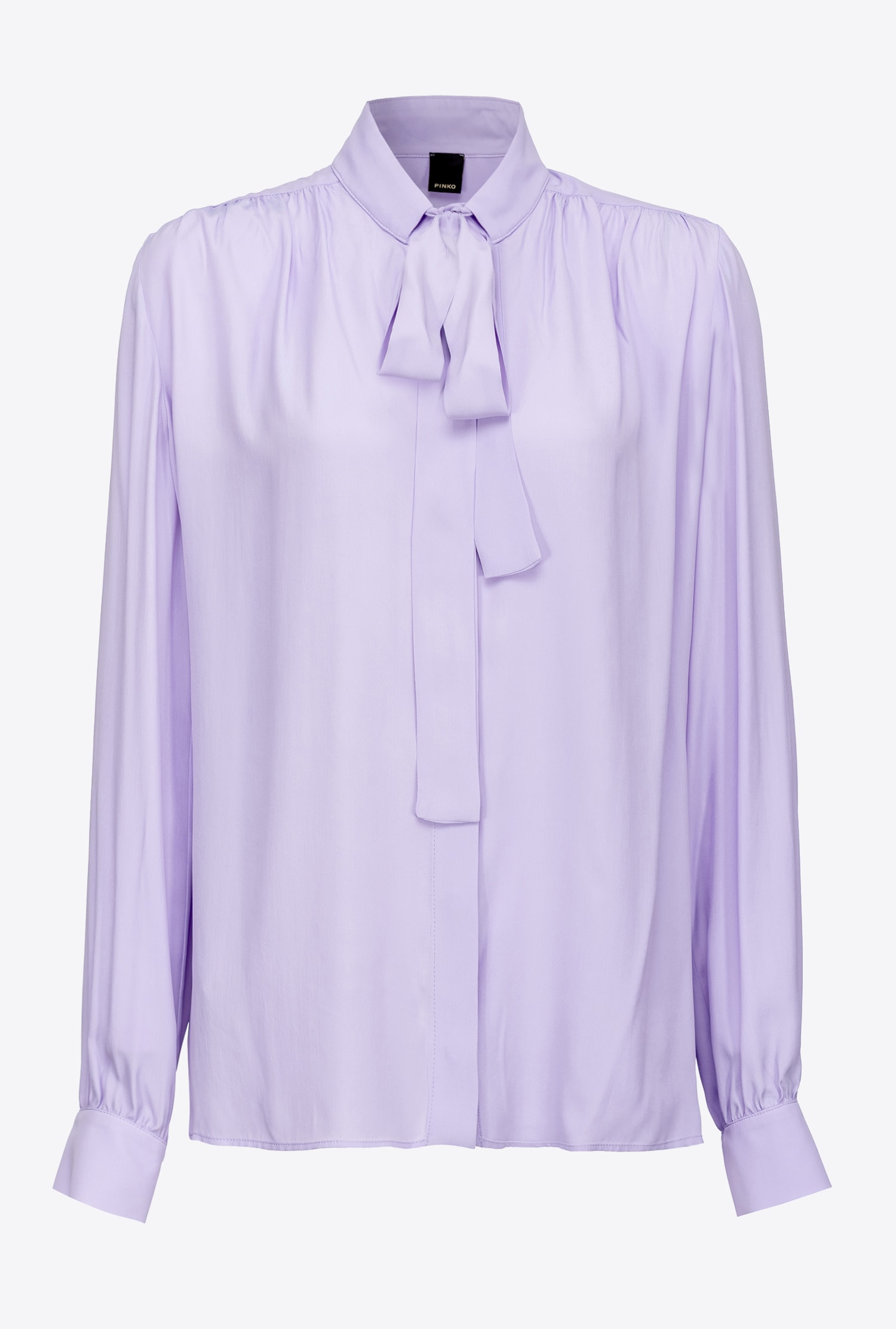 Silk-blend pussy-bow shirt - Purple tulip