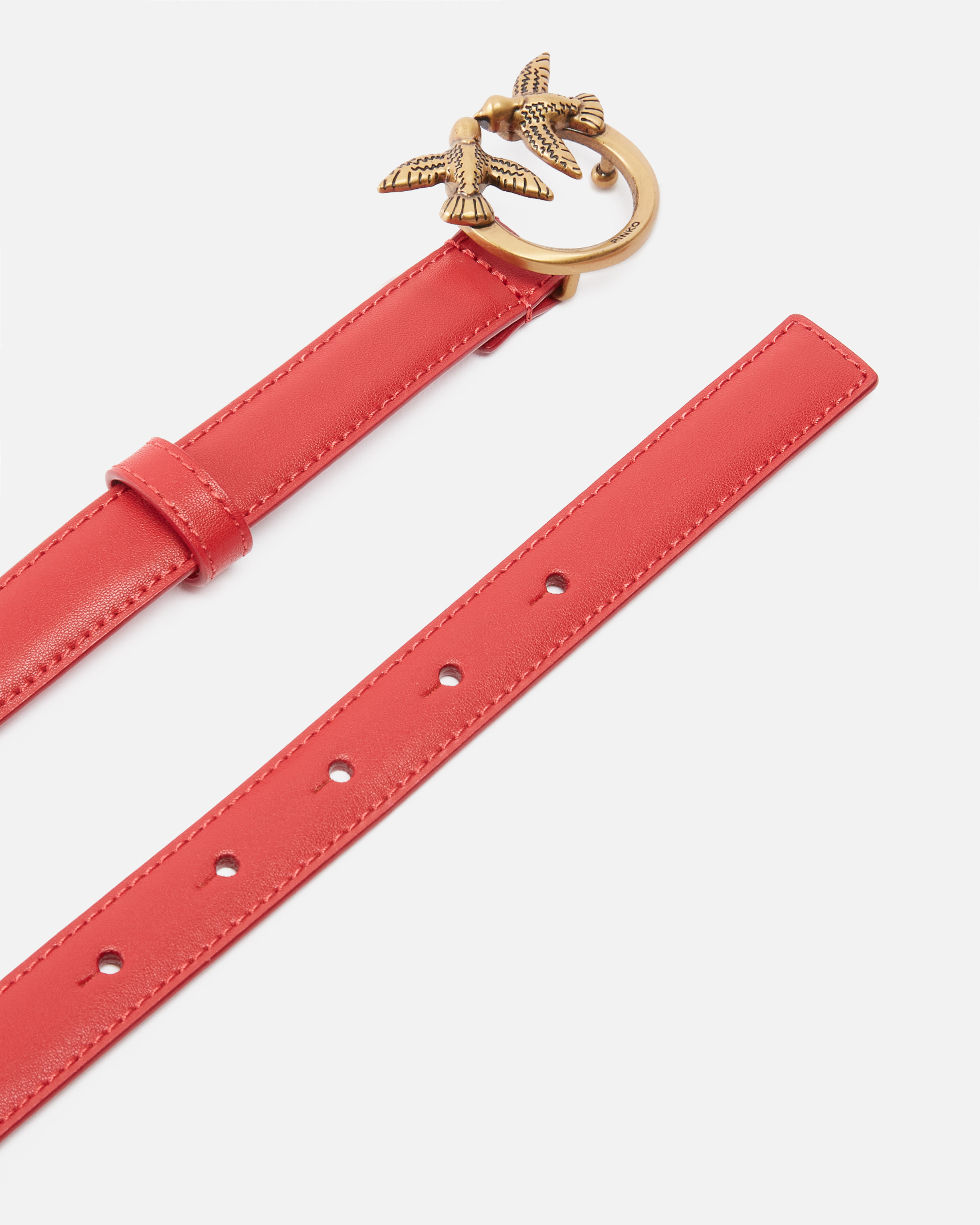 Pinko Fine Ceinture Love Birds En Cuir 2cm In R30q