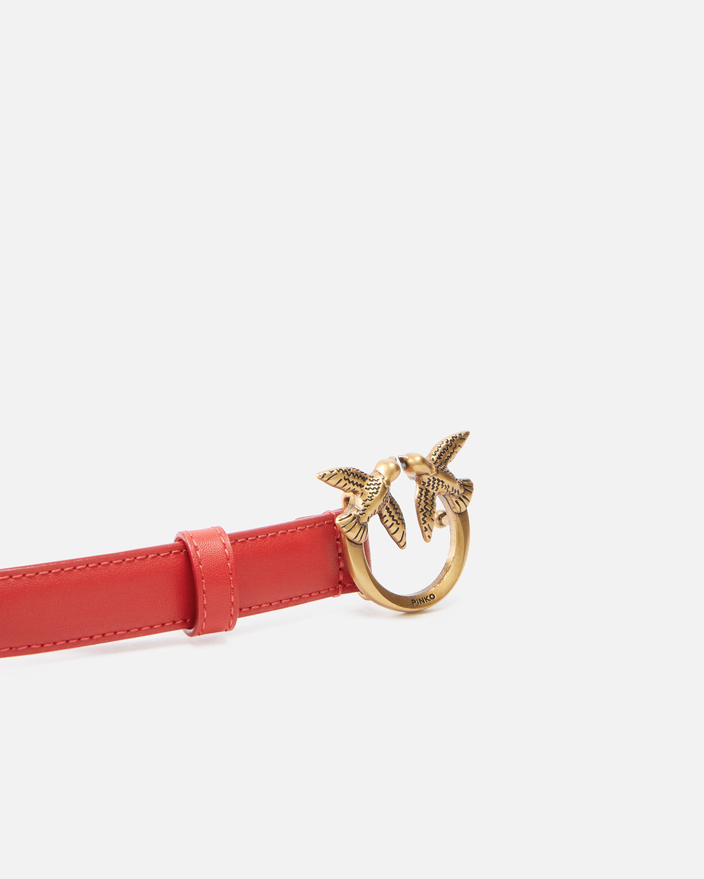 Pinko Fine Ceinture Love Birds En Cuir 2cm In R30q