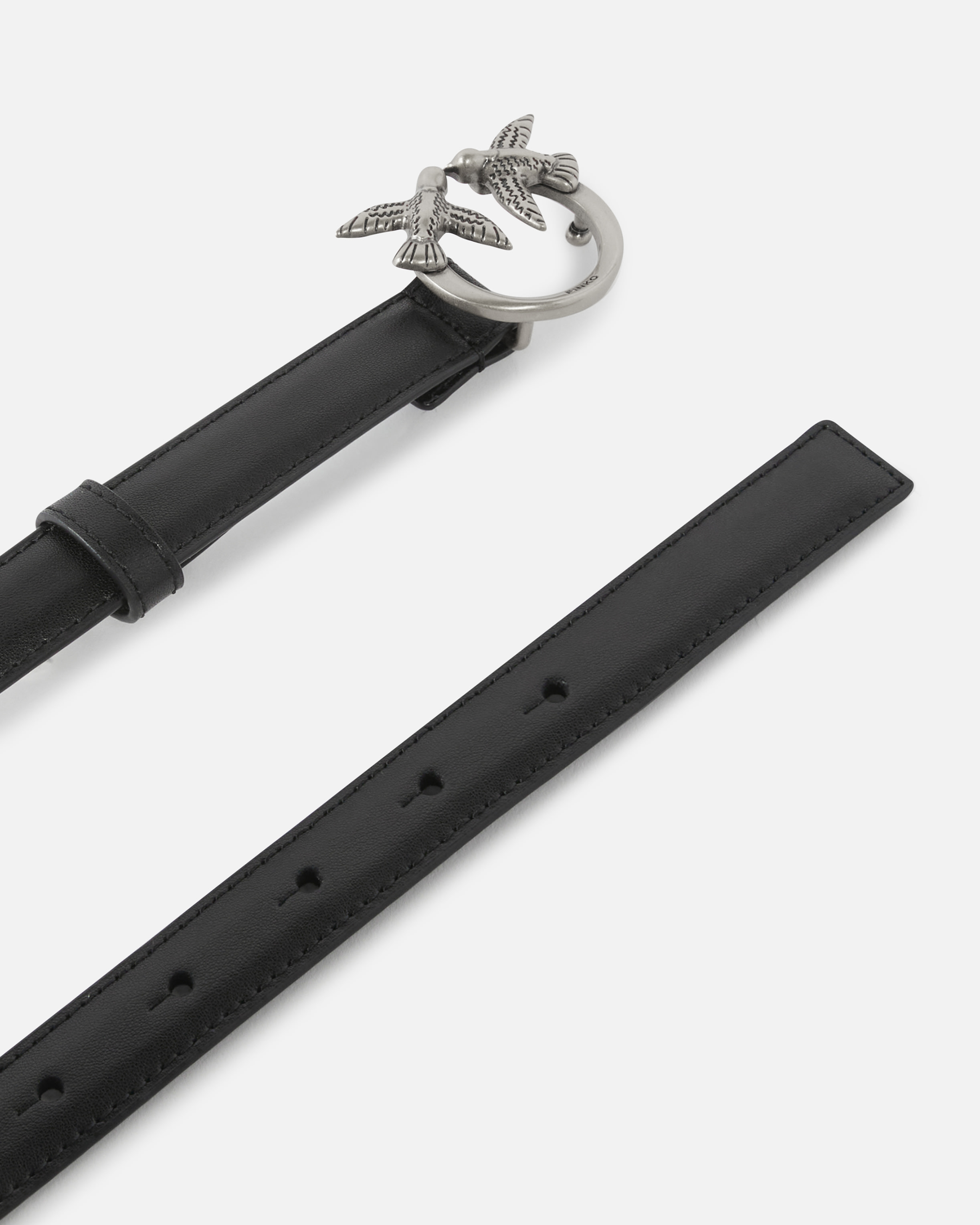 Love Birds thin leather belt 2cm PINKO → Shop Online