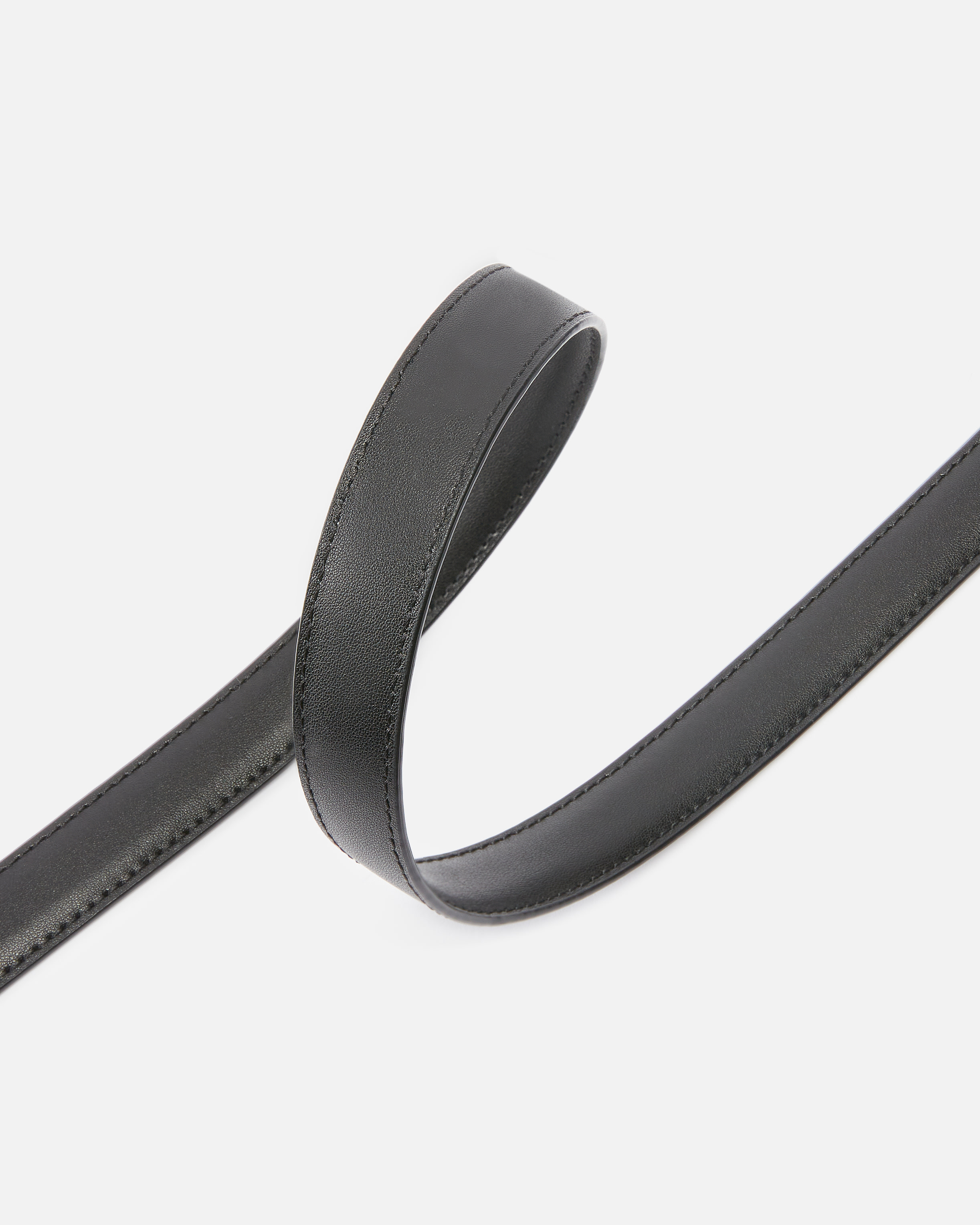Pinko Thin Colour-block Love Birds Leather Belt 2cm In Limo Black Block Colour