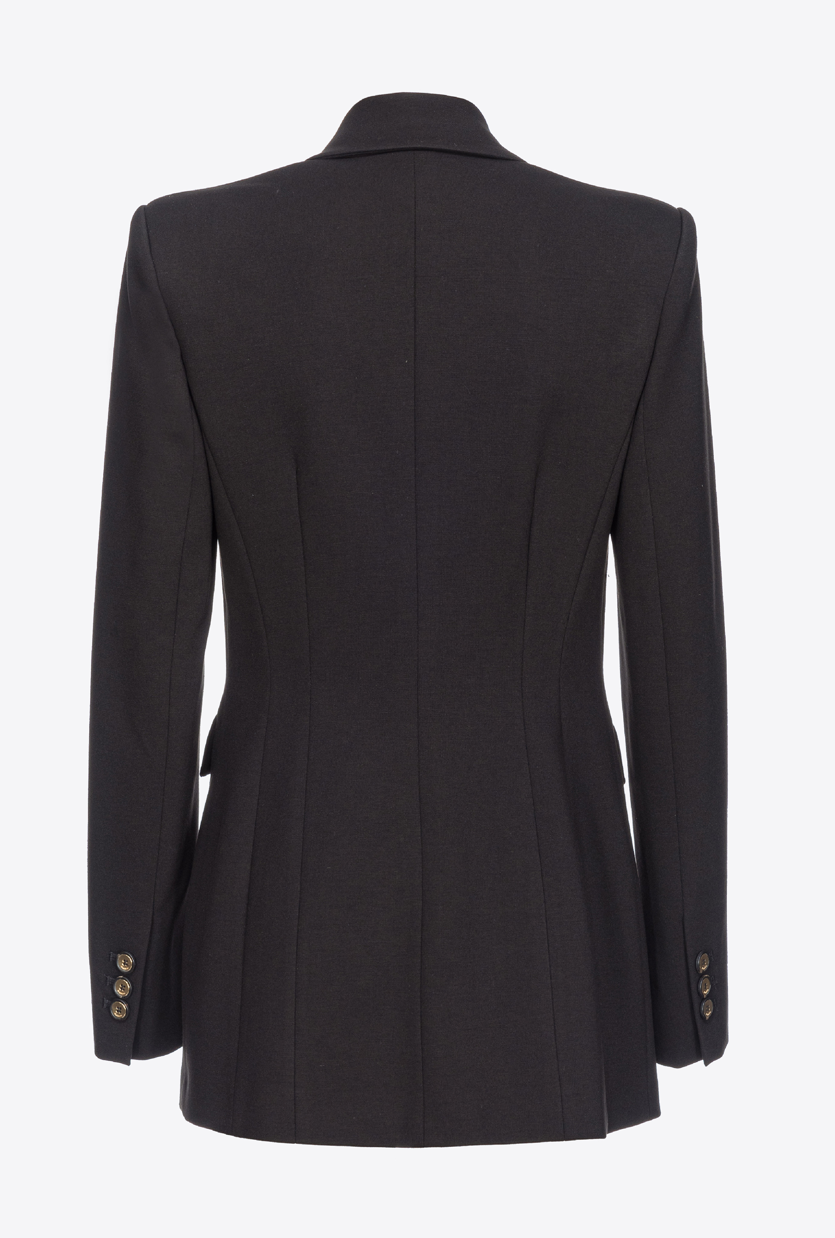 Shop Pinko Blazer Croisé En Maille Roma In Limo Black