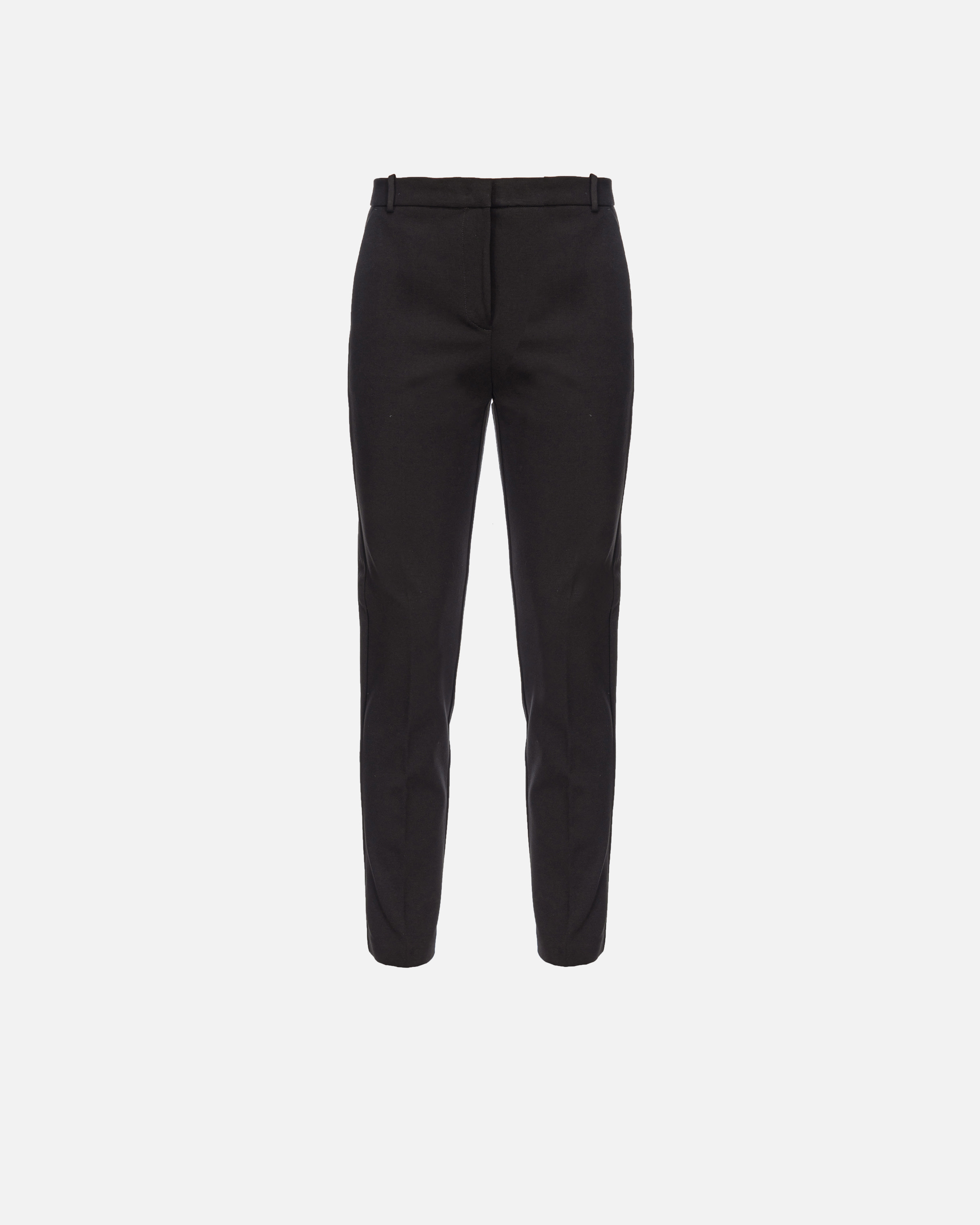 Pinko Milano-knit Cigarette Trousers In Limo Black