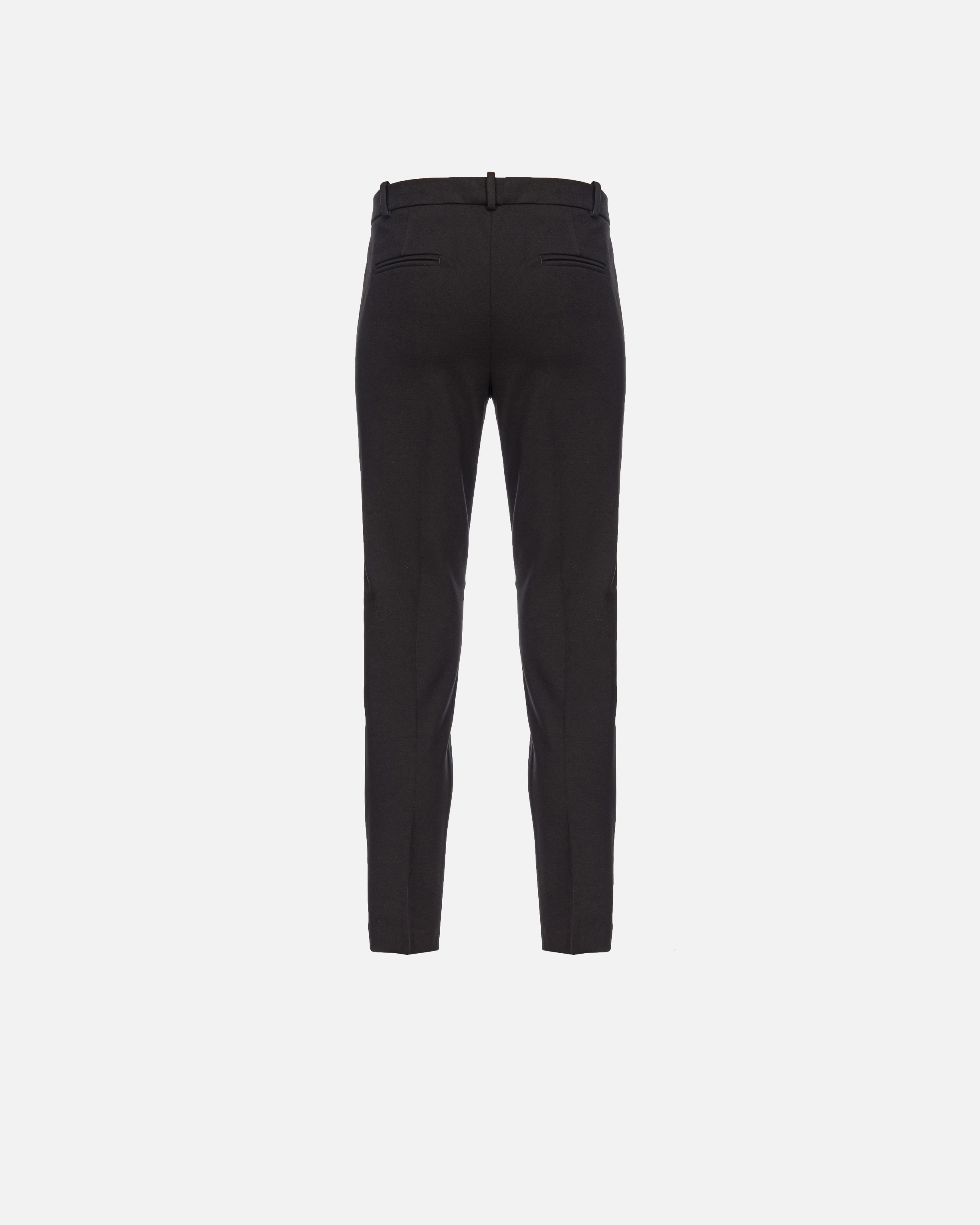 Pinko Milano-knit Cigarette Trousers In Limo Black