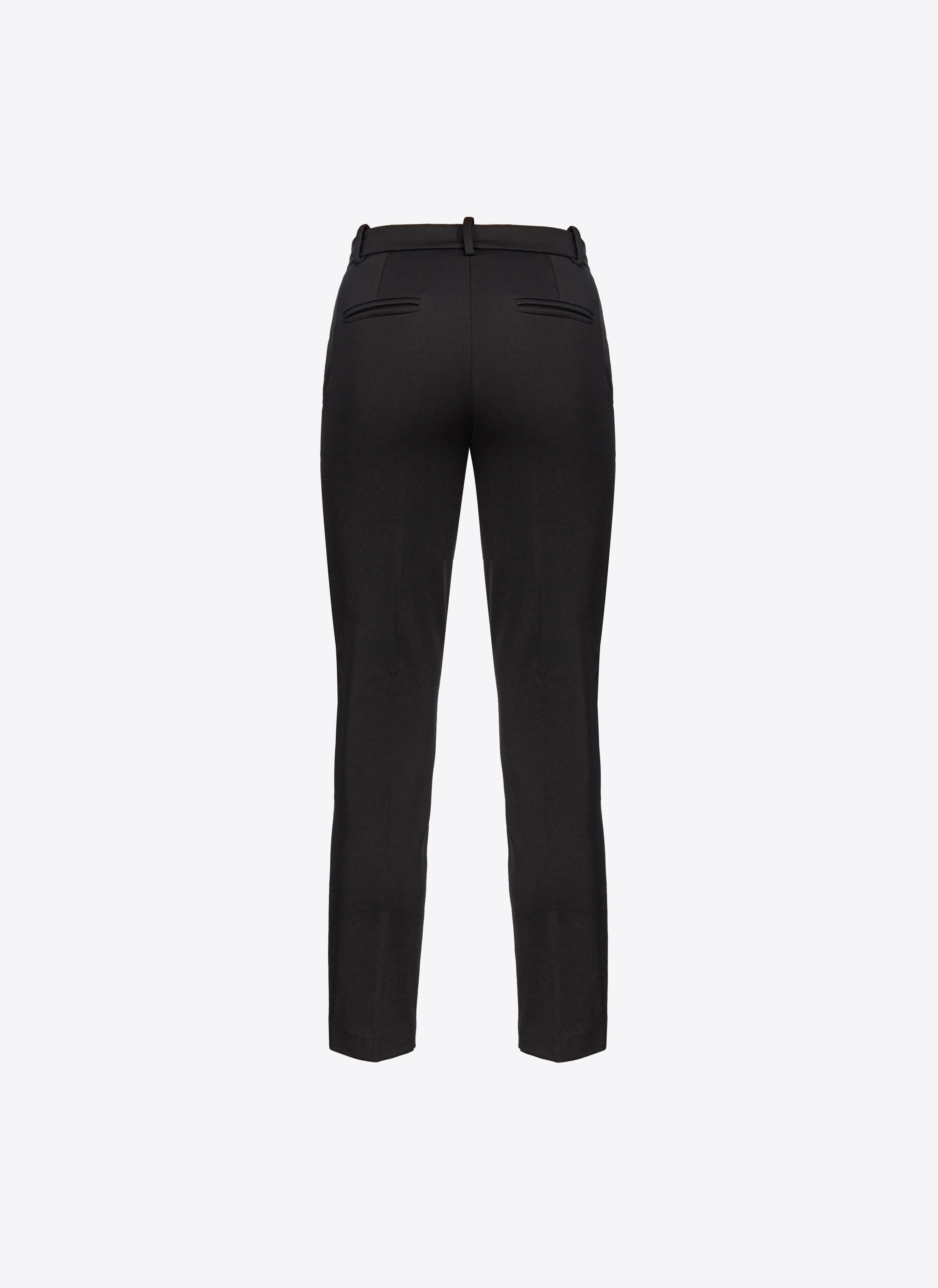 Pinko Pantalon Cigarette En Maille Roma In Noir Limousine