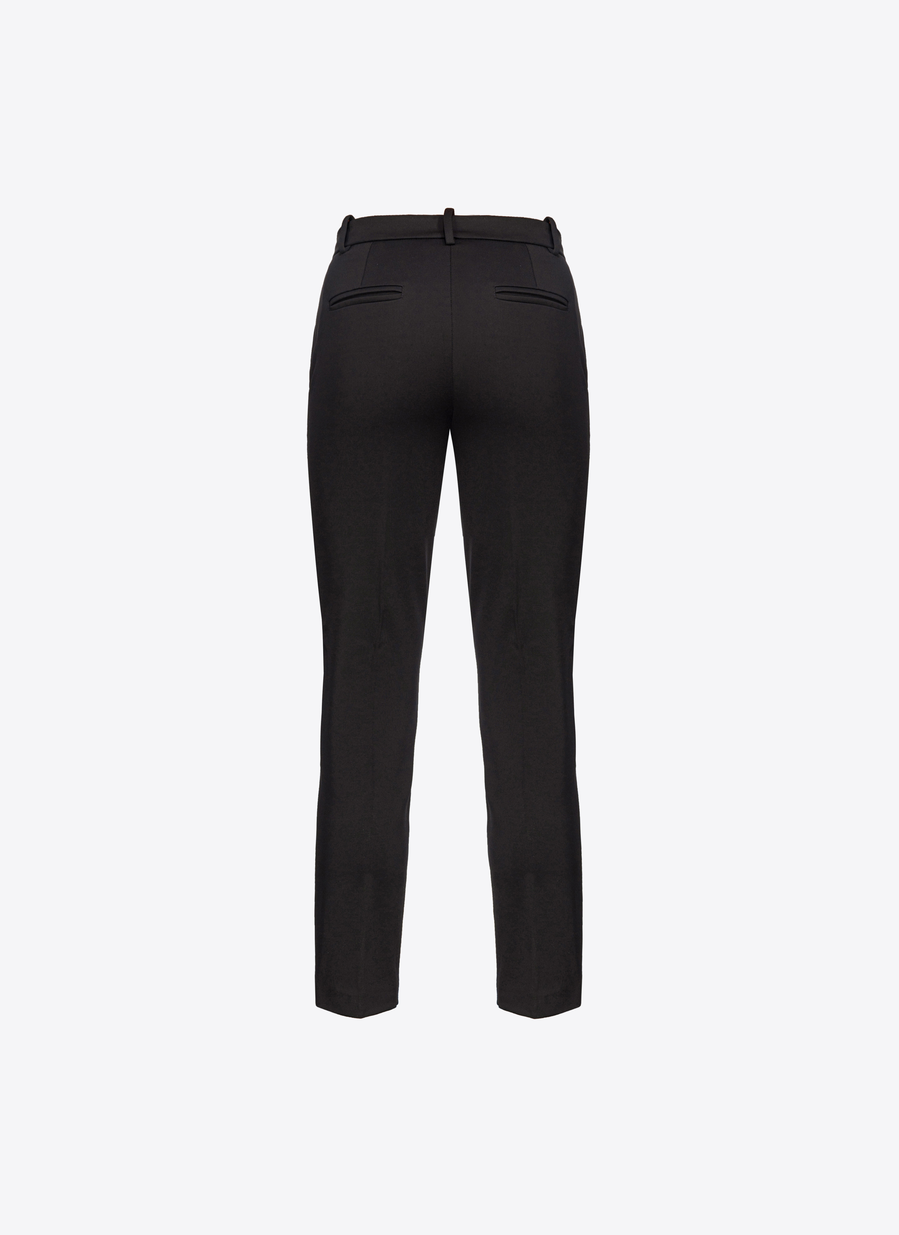 Shop Pinko Pantalon Cigarette En Maille Roma In Noir Limousine