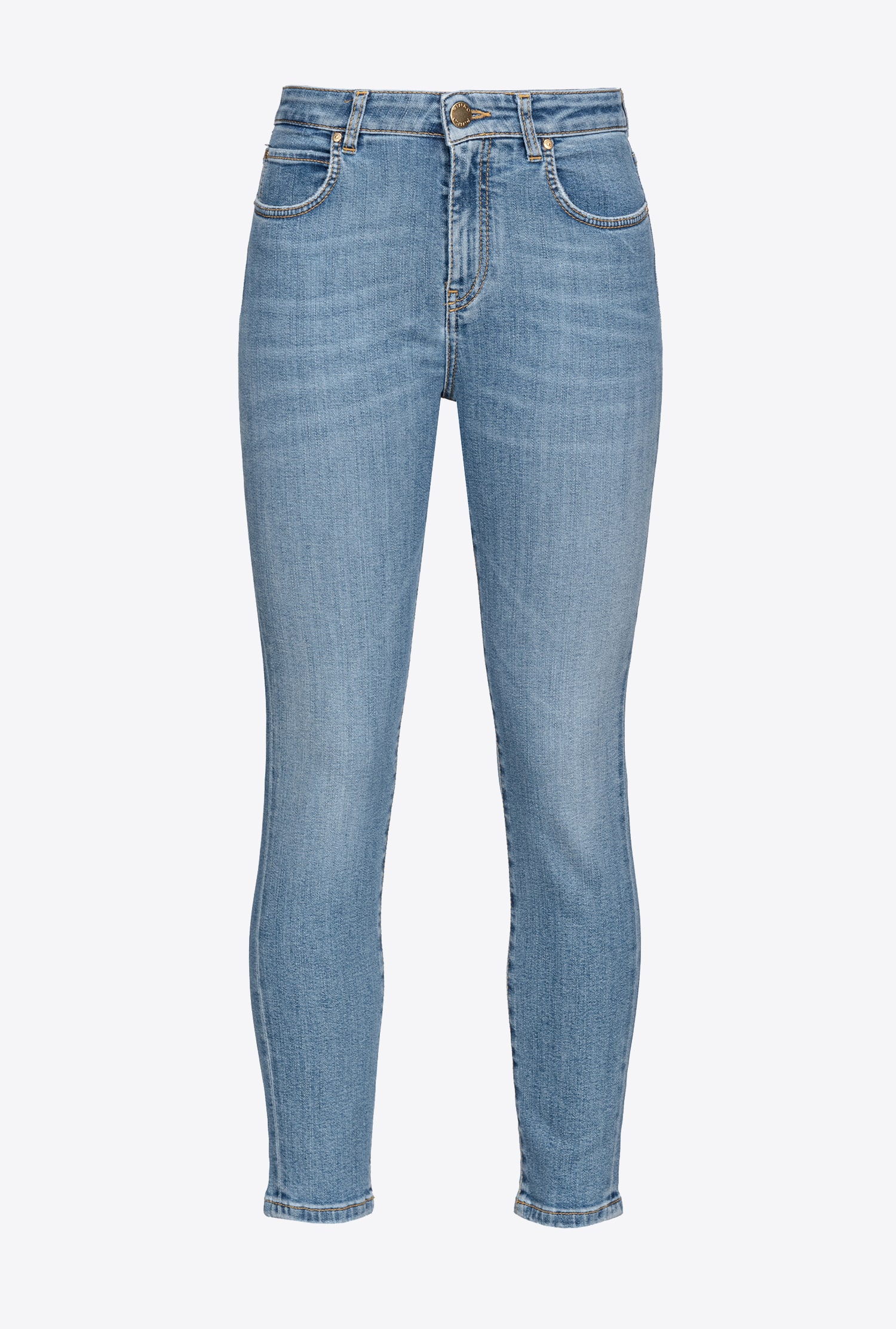 Pinko Skinny Stretch Denim Jeans In Mid Wash