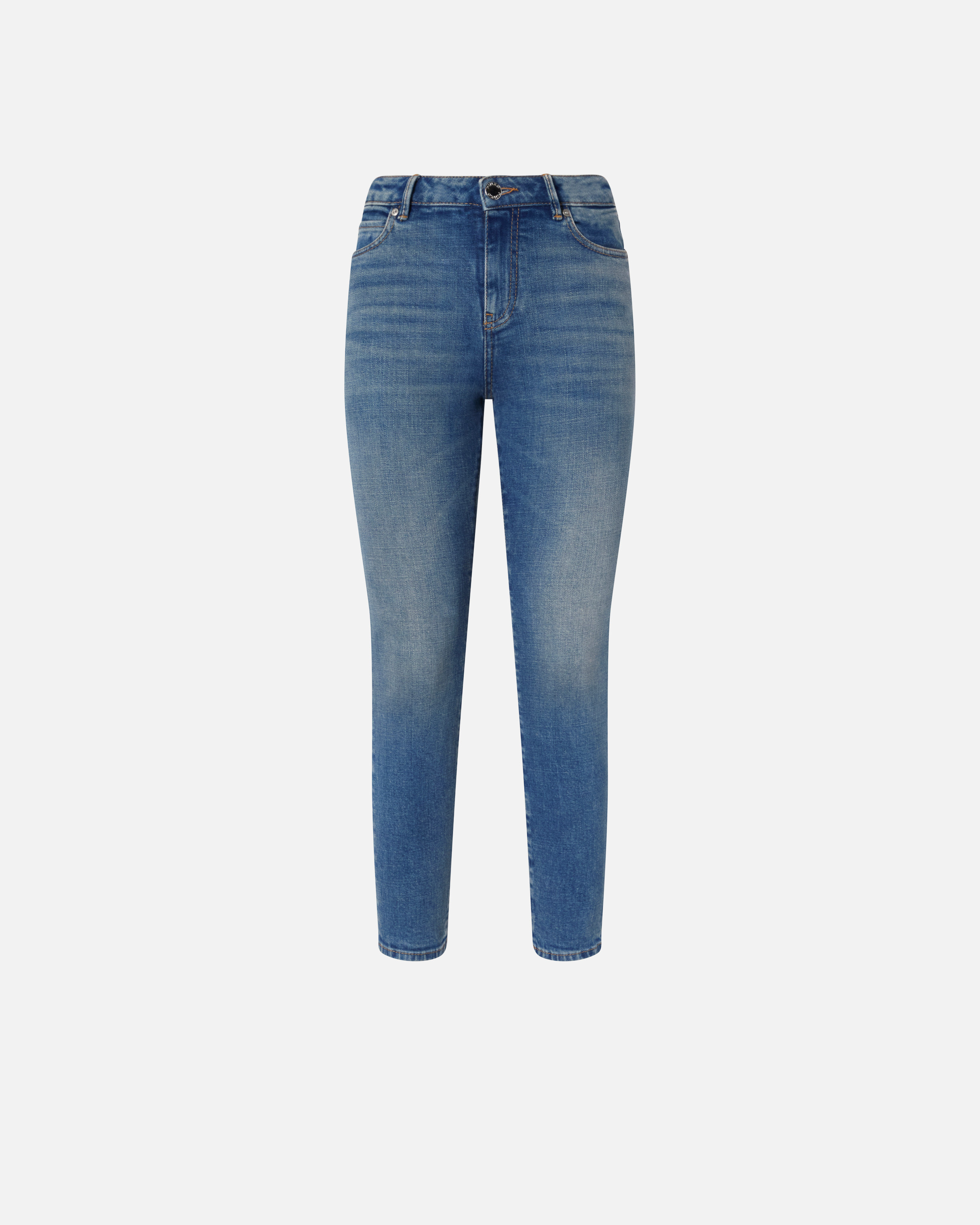Skinny ankle-length jeans with rhinestone embroidery PINKO