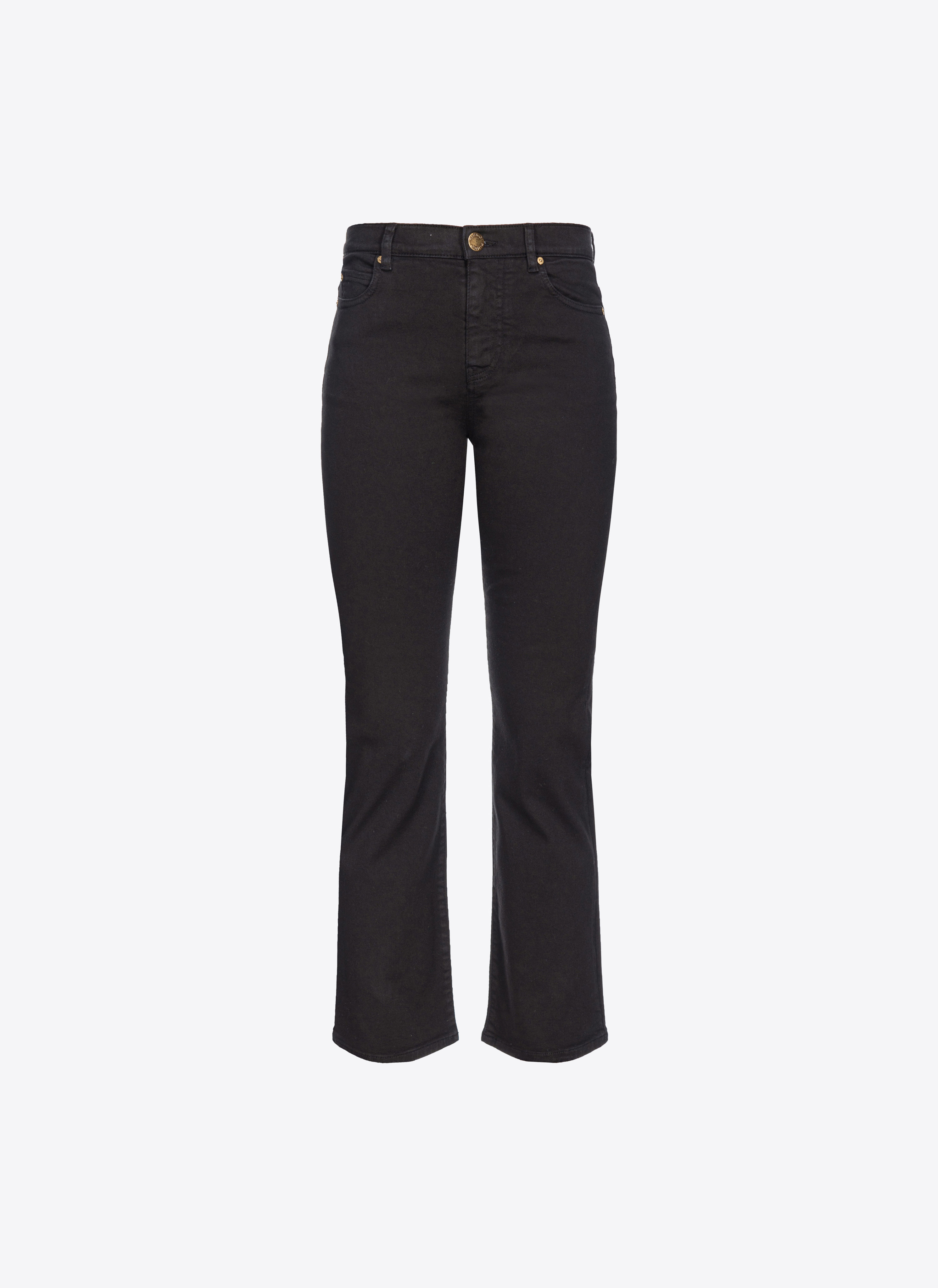 Pinko Pantaloni Bootcut Bull Di Cotone In Limo Black