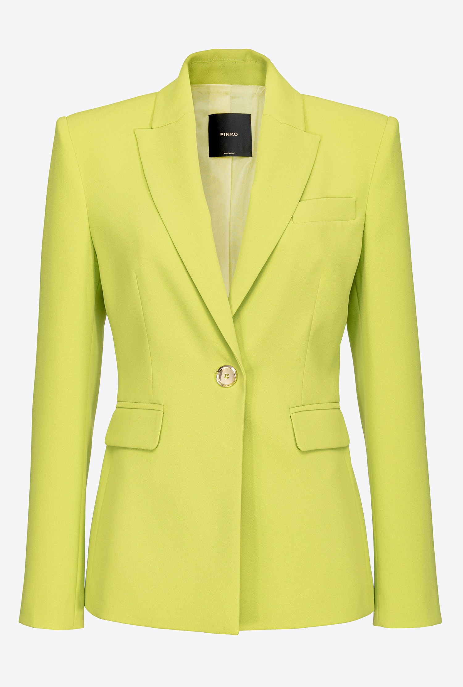 Pinko Humahuaca Giacca Crepe Blazer In Citron Vert