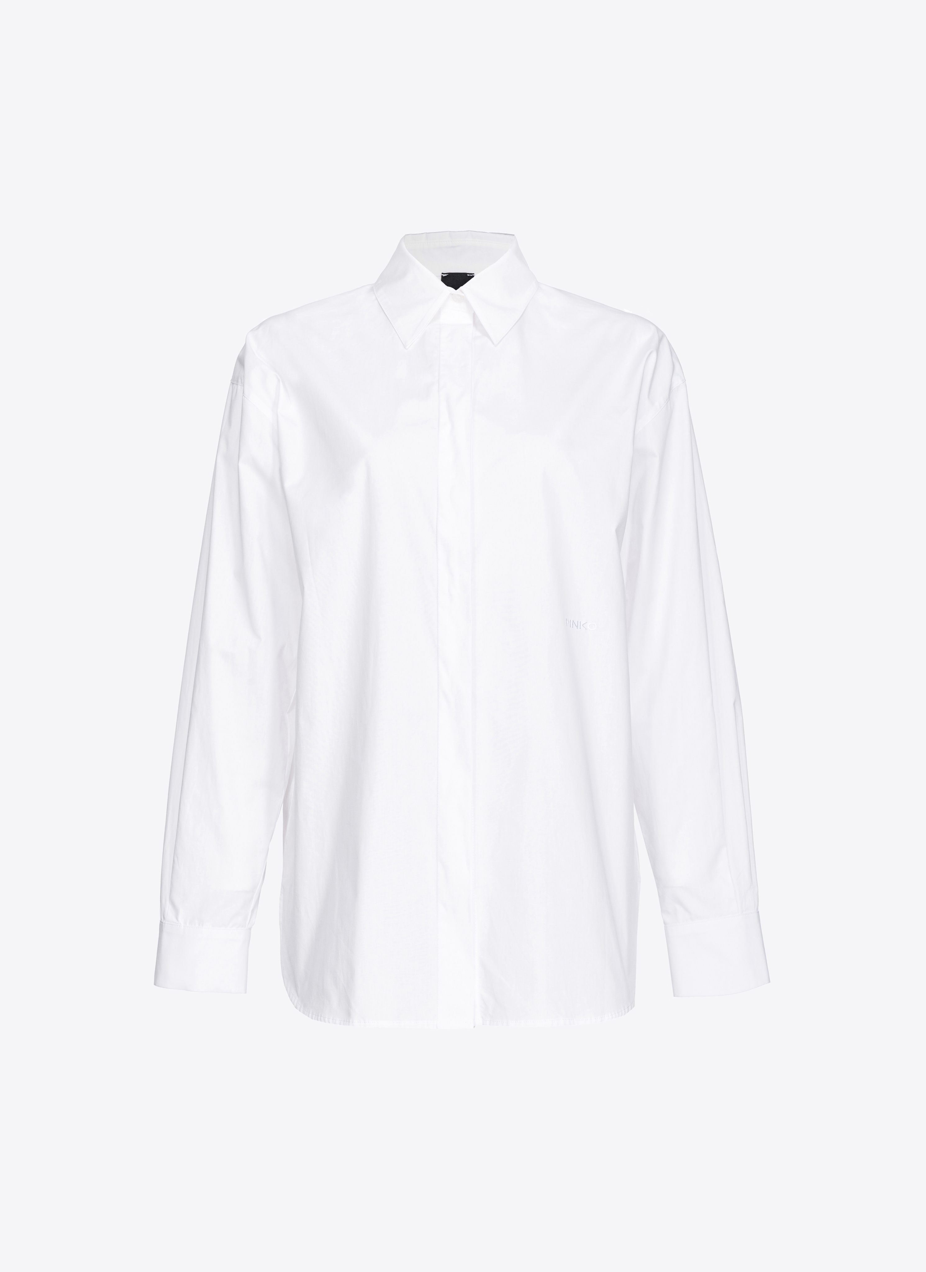 Pinko Poplin Shirt In Blanc Brill.