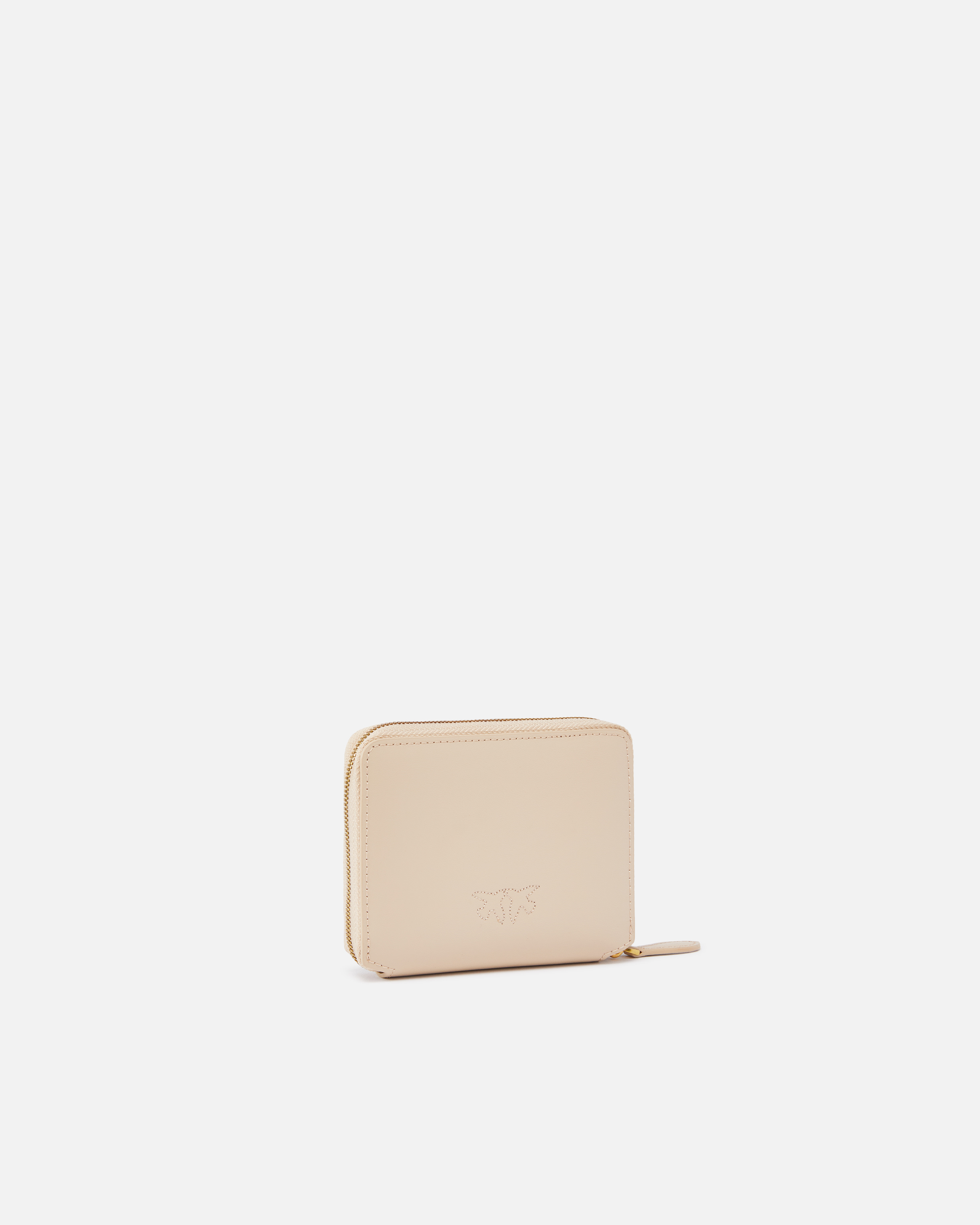 レザー ジップアラウンド スクエアウォレット - ベージュ, グレー - large