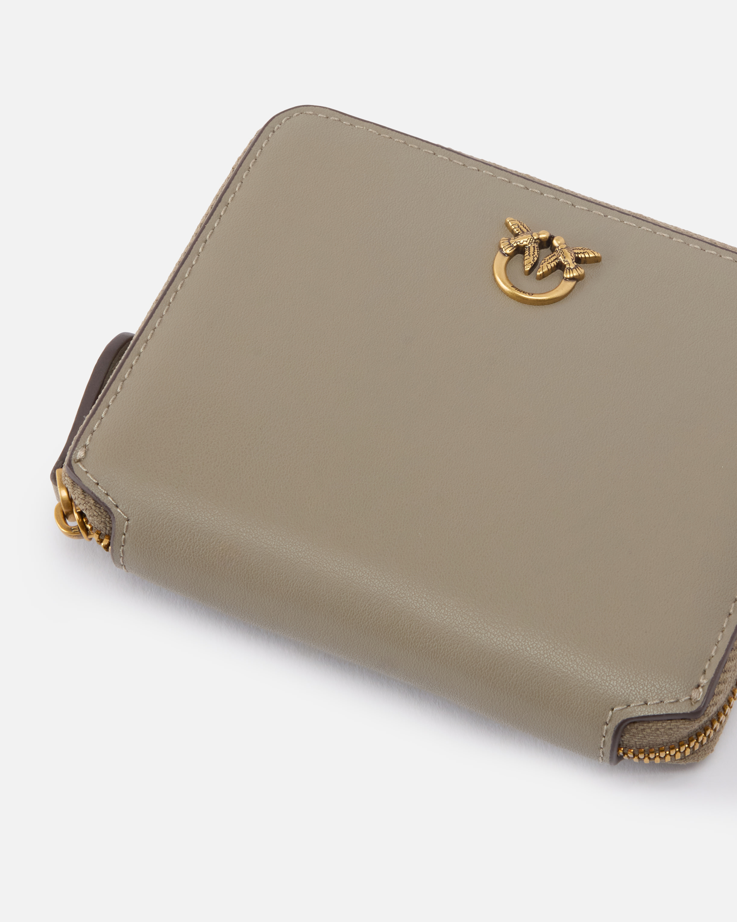 Cartera cuadrada de piel con cremallera circundante 3