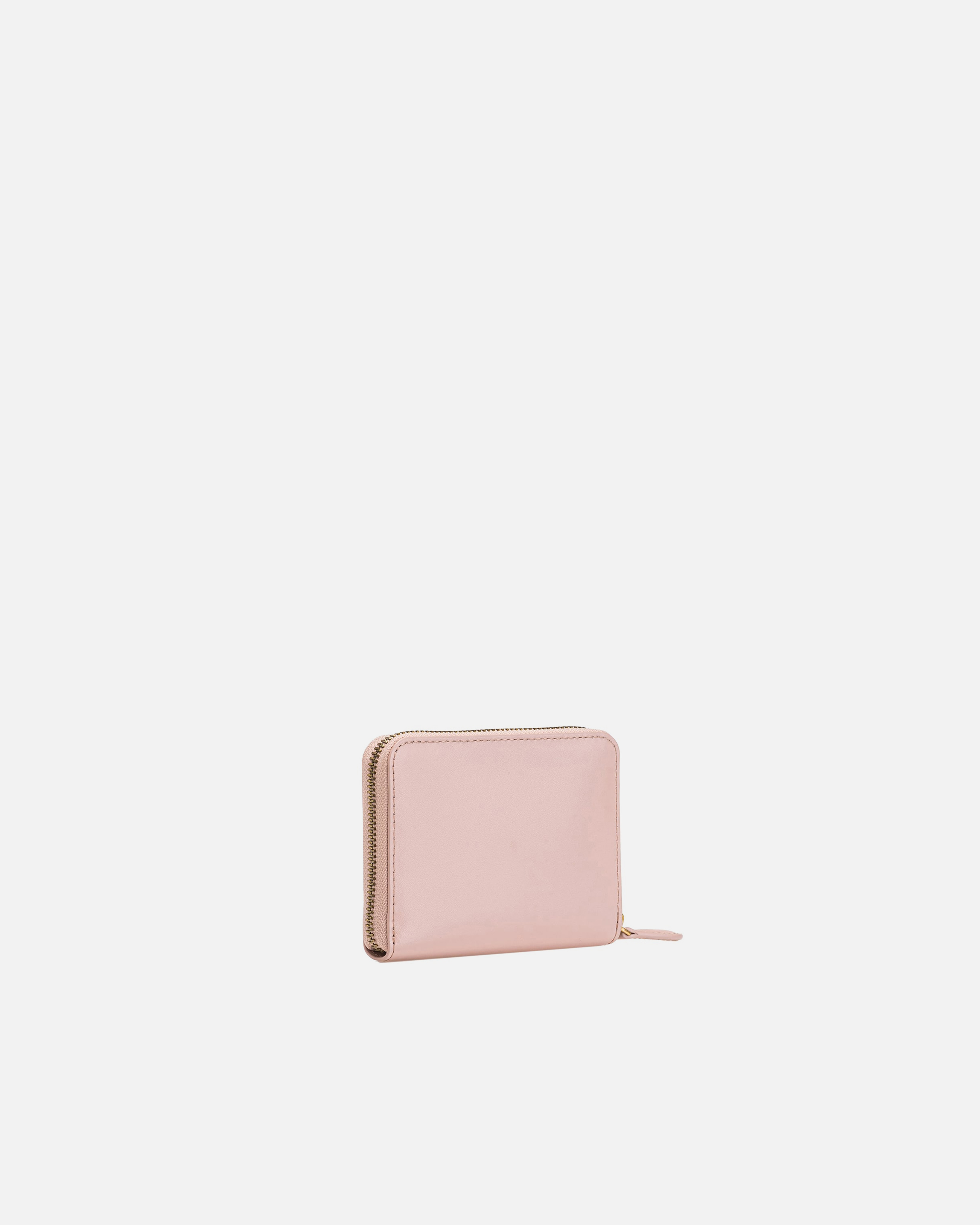 Pinko Square Leather Zip-around Purse In Pink/dusty Pink-antique Gold
