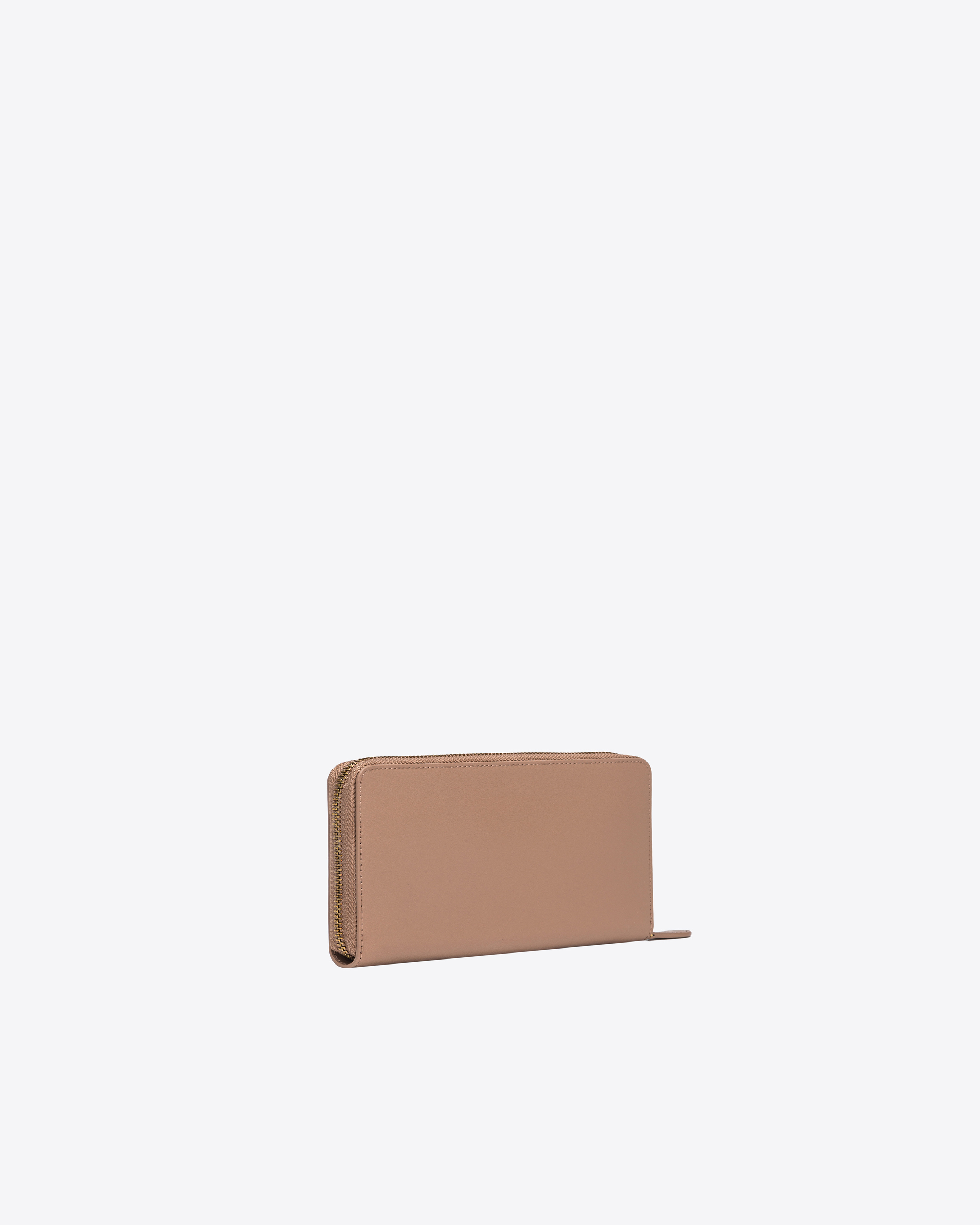 Pinko Zip-around Leather Purse In Ginger Biscuit-antique Gold