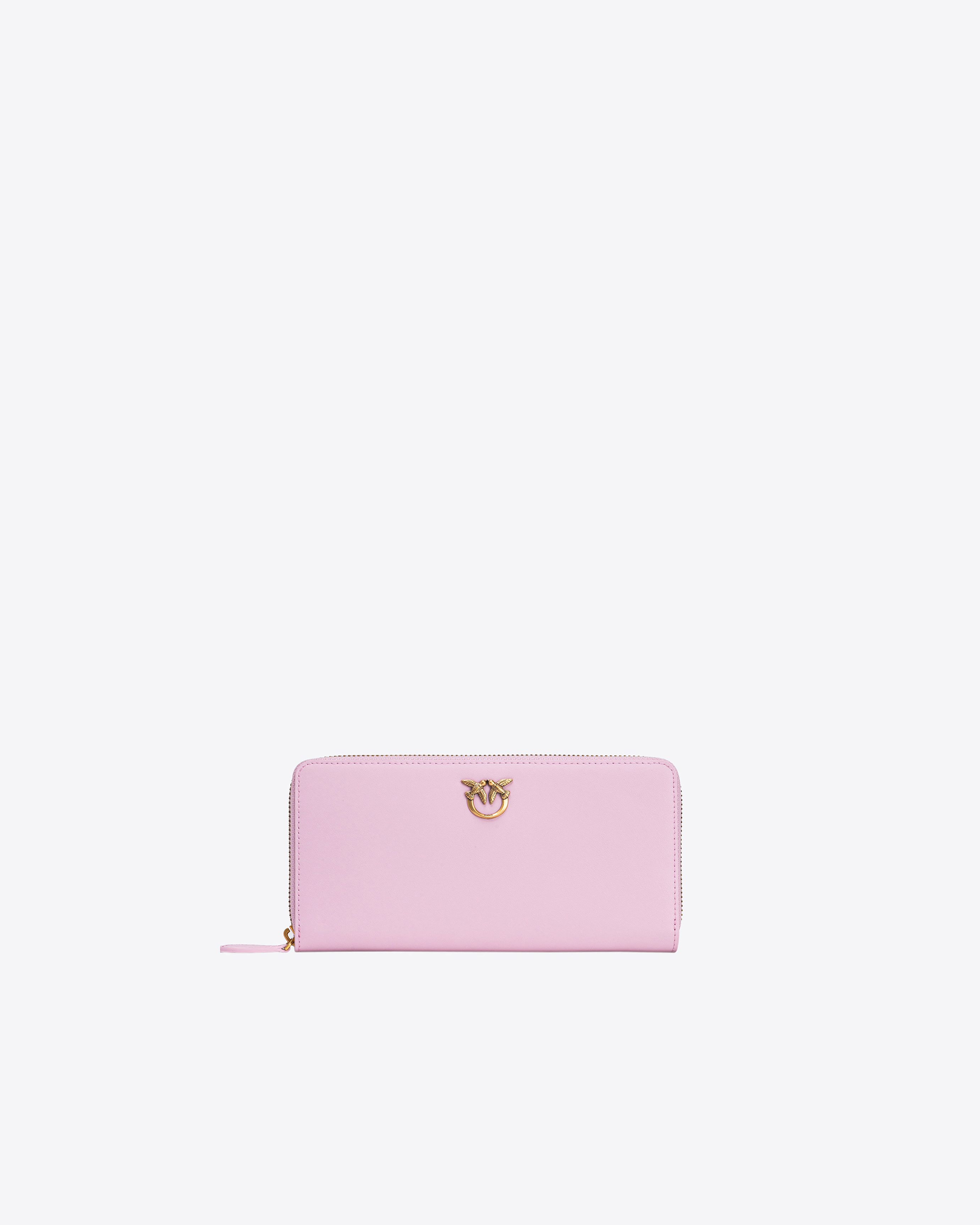 Pinko Double Swallow Swallow Logo Zipper Wallet In Wwgq
