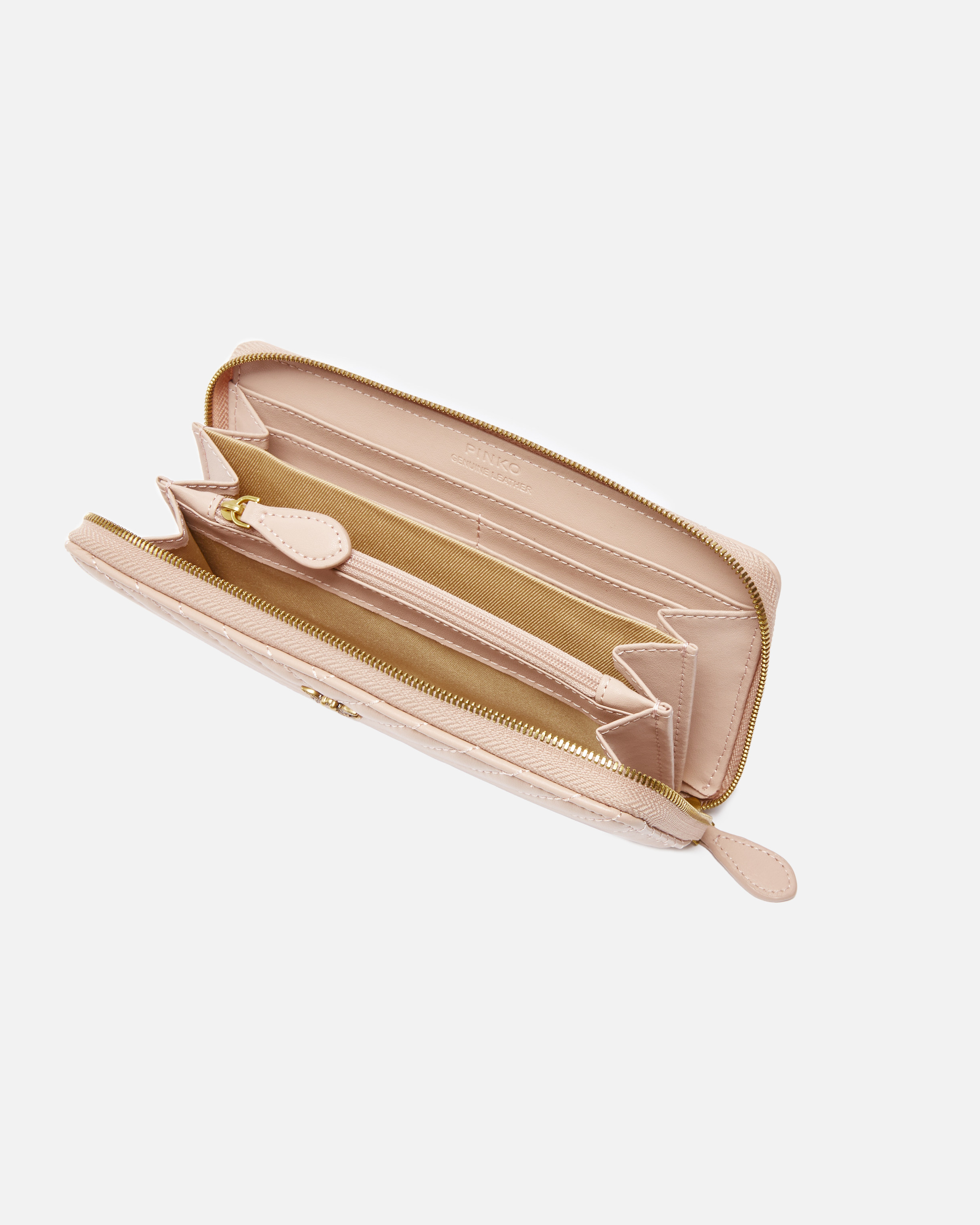 Кошелек на круговой молнии из кожи наппа с шевронным узором 2