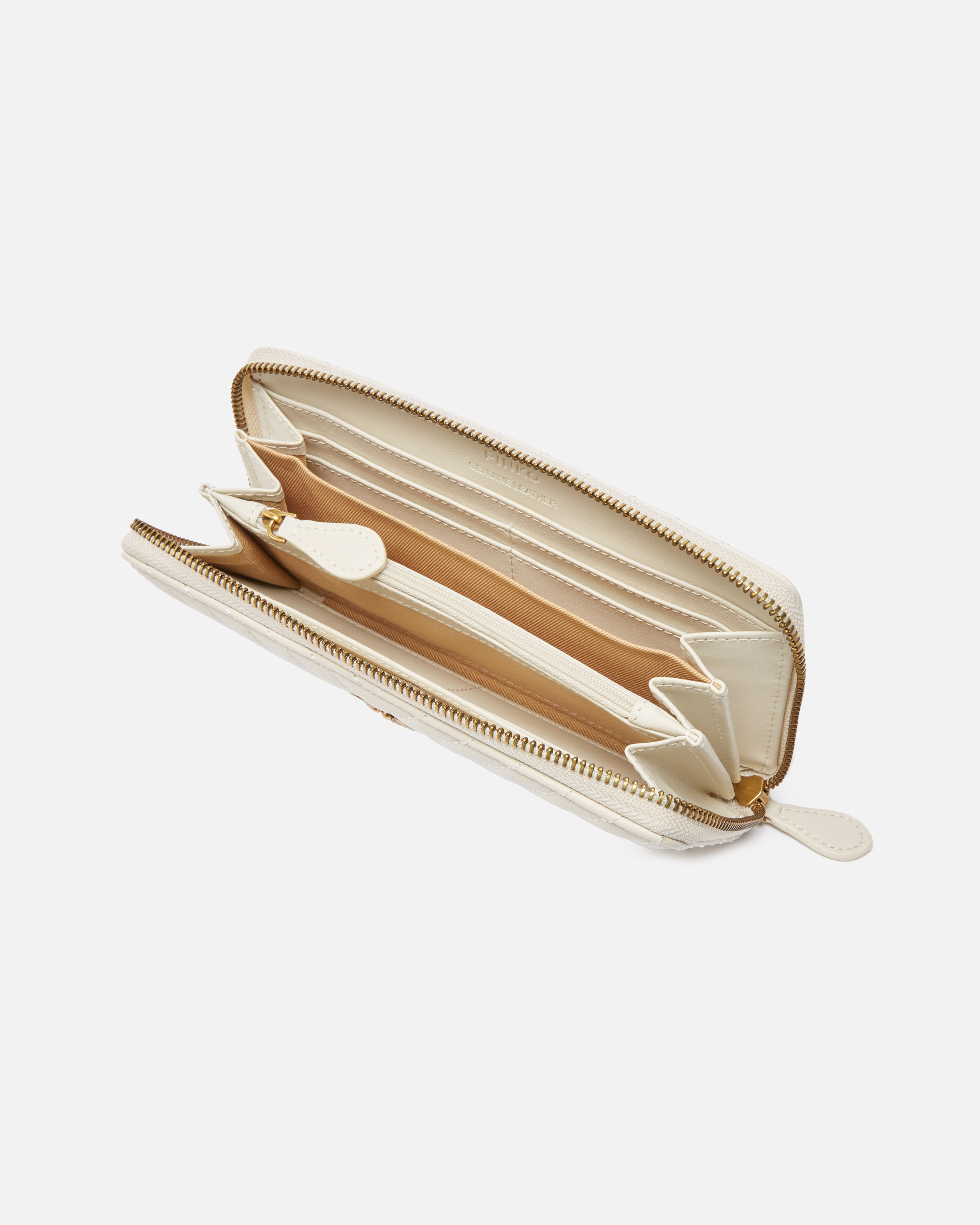 Portefeuille à contour zippé en cuir nappa à chevrons 2