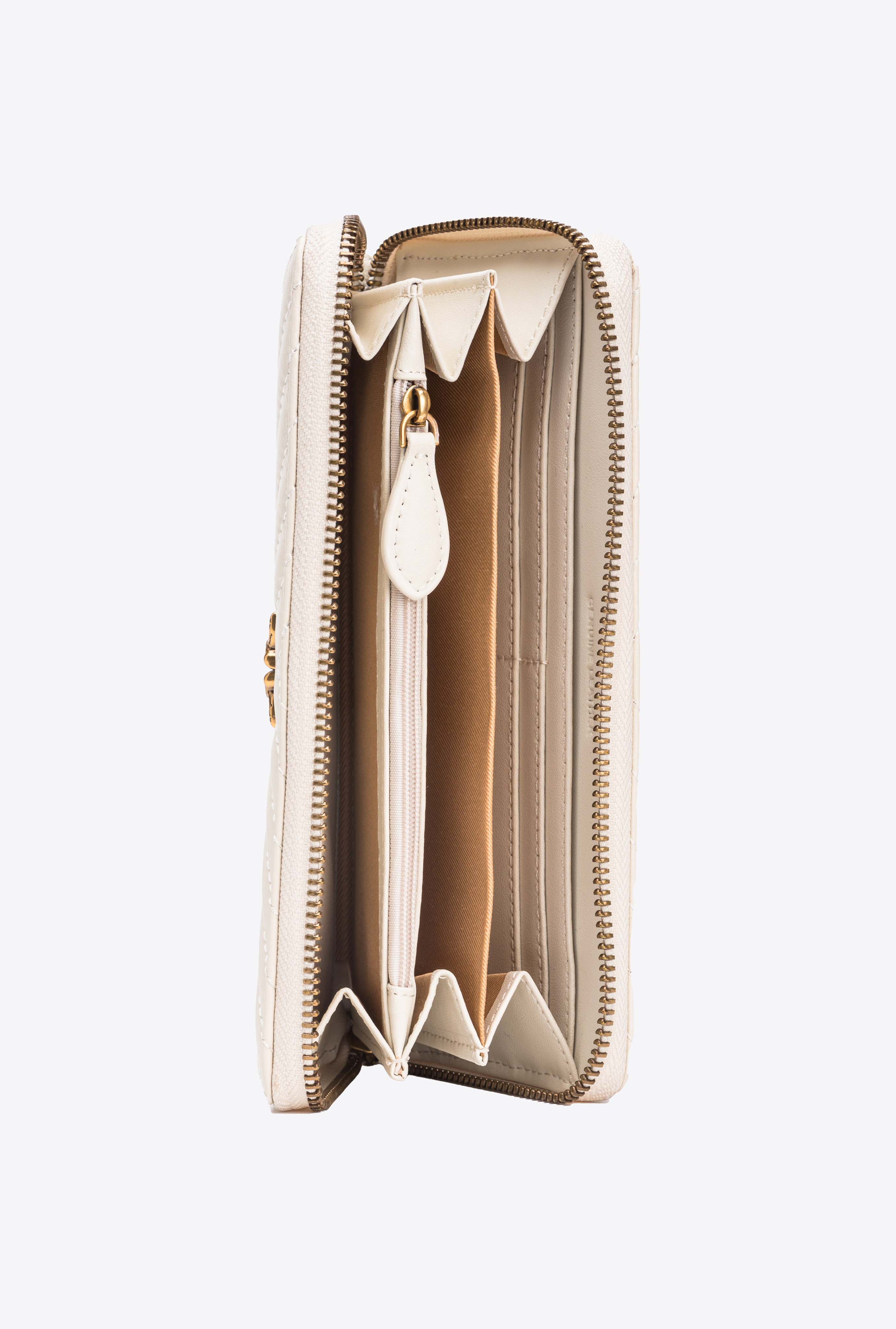 Zip-around wallet in chevron-patterned nappa leather PINKO