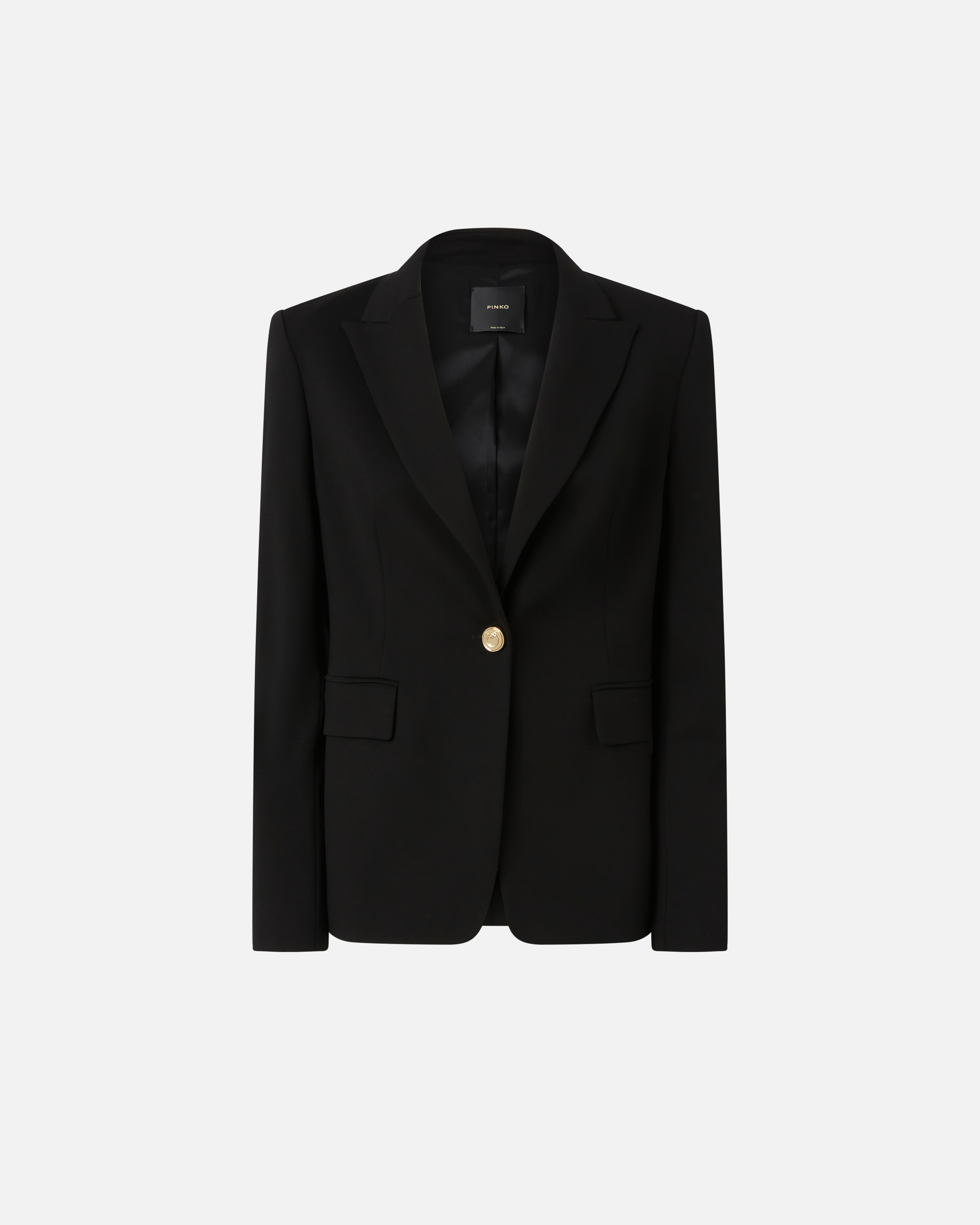 Pinko Single-breasted Blazer In Limo Black