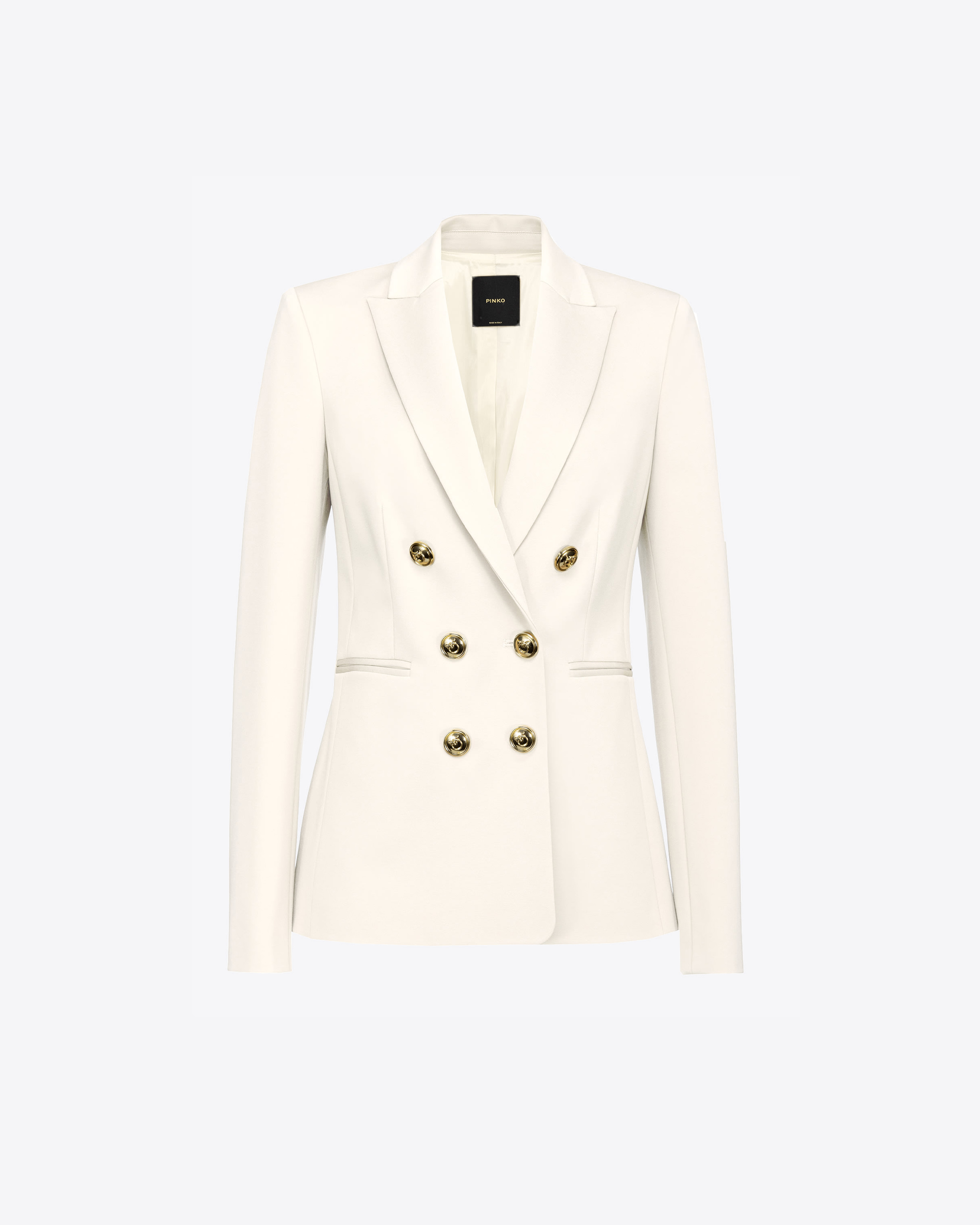 Pinko, Blazer con bottoni gioiello, rosa fumo bianco, 38
