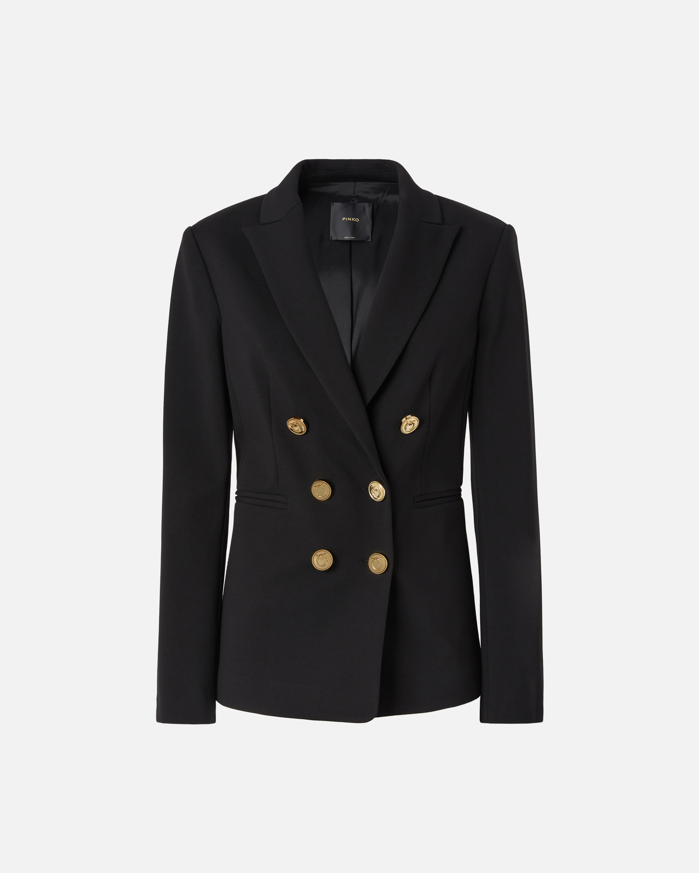 Pinko Blazer With Metal Buttons In Noir Limousine