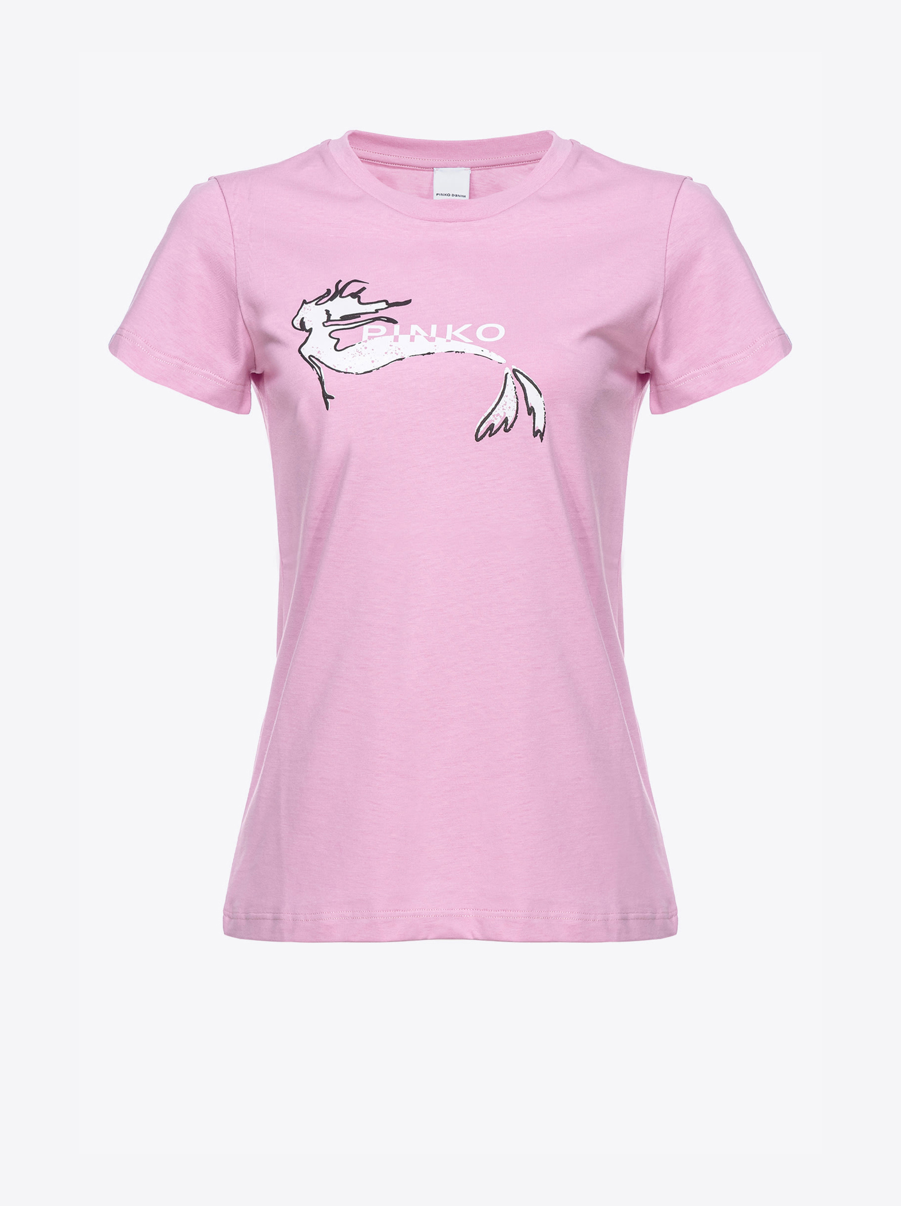 Pinko Mermaid-print T-shirt In Orchid Smoke