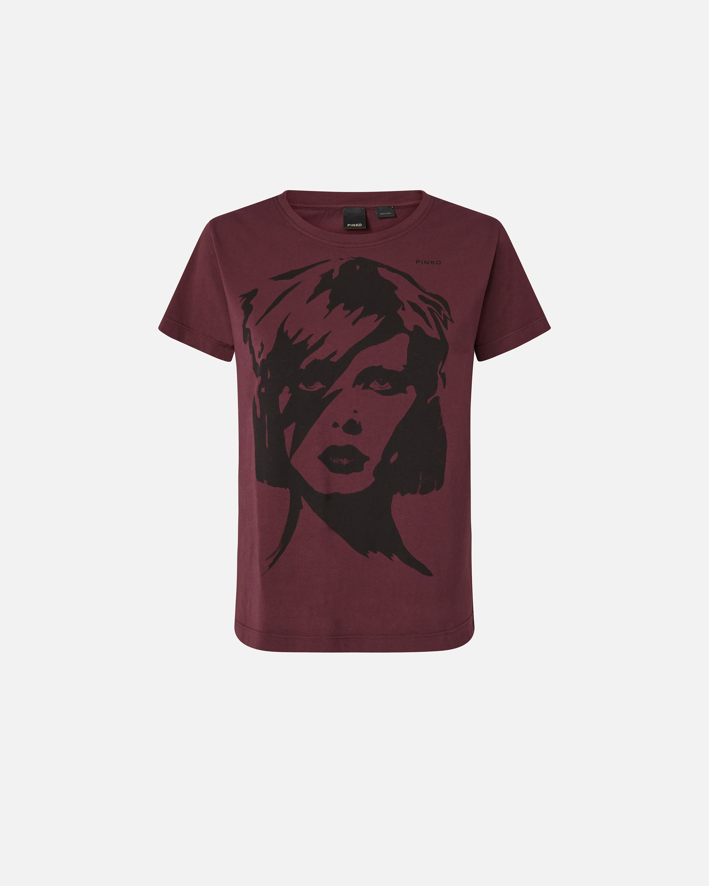 Pinko T-Shirt aus Baumwoll-Jersey mit Rock-Print