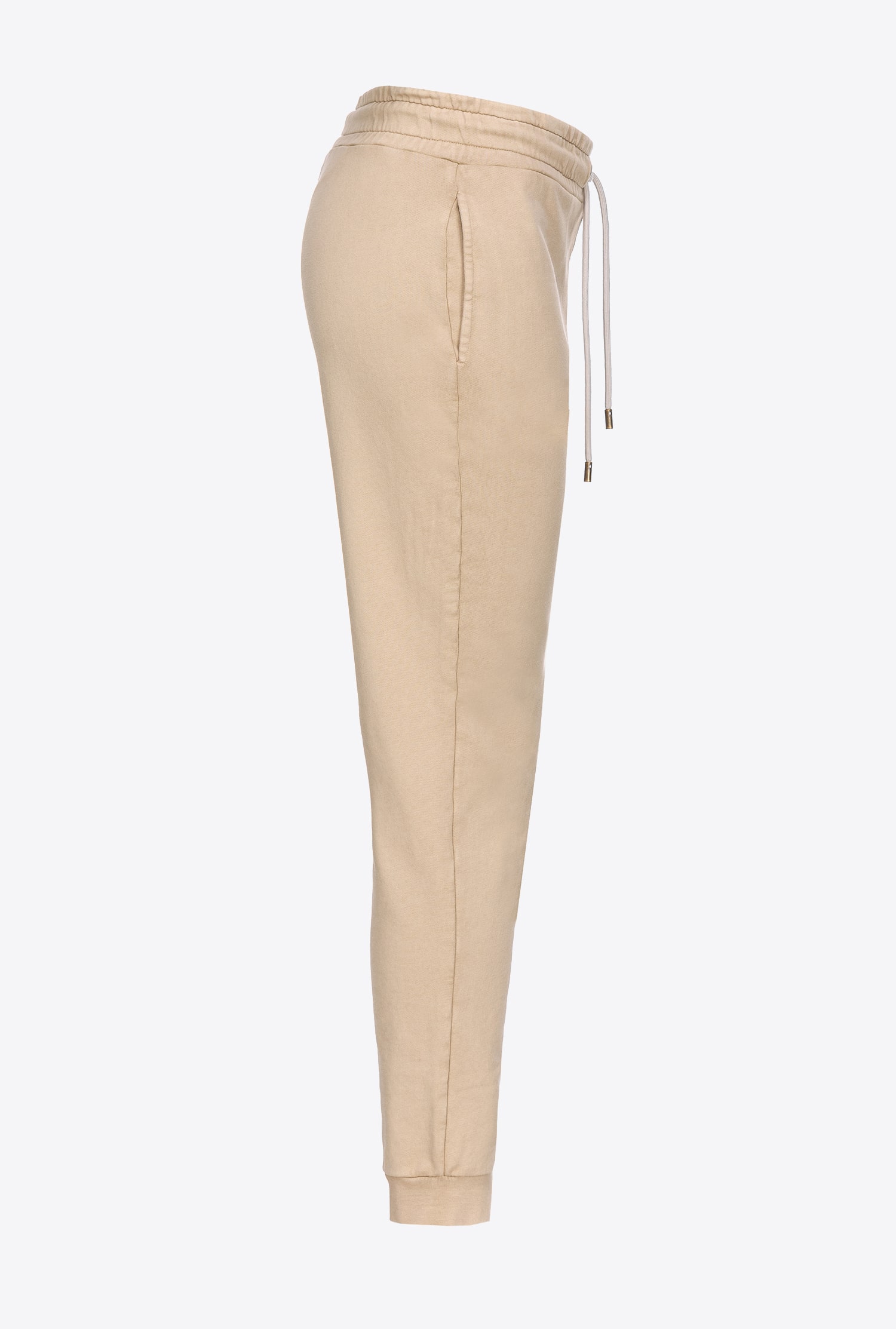 Shop Pinko Joggers Old Wash Con Ricamo In Rainy-day Beige