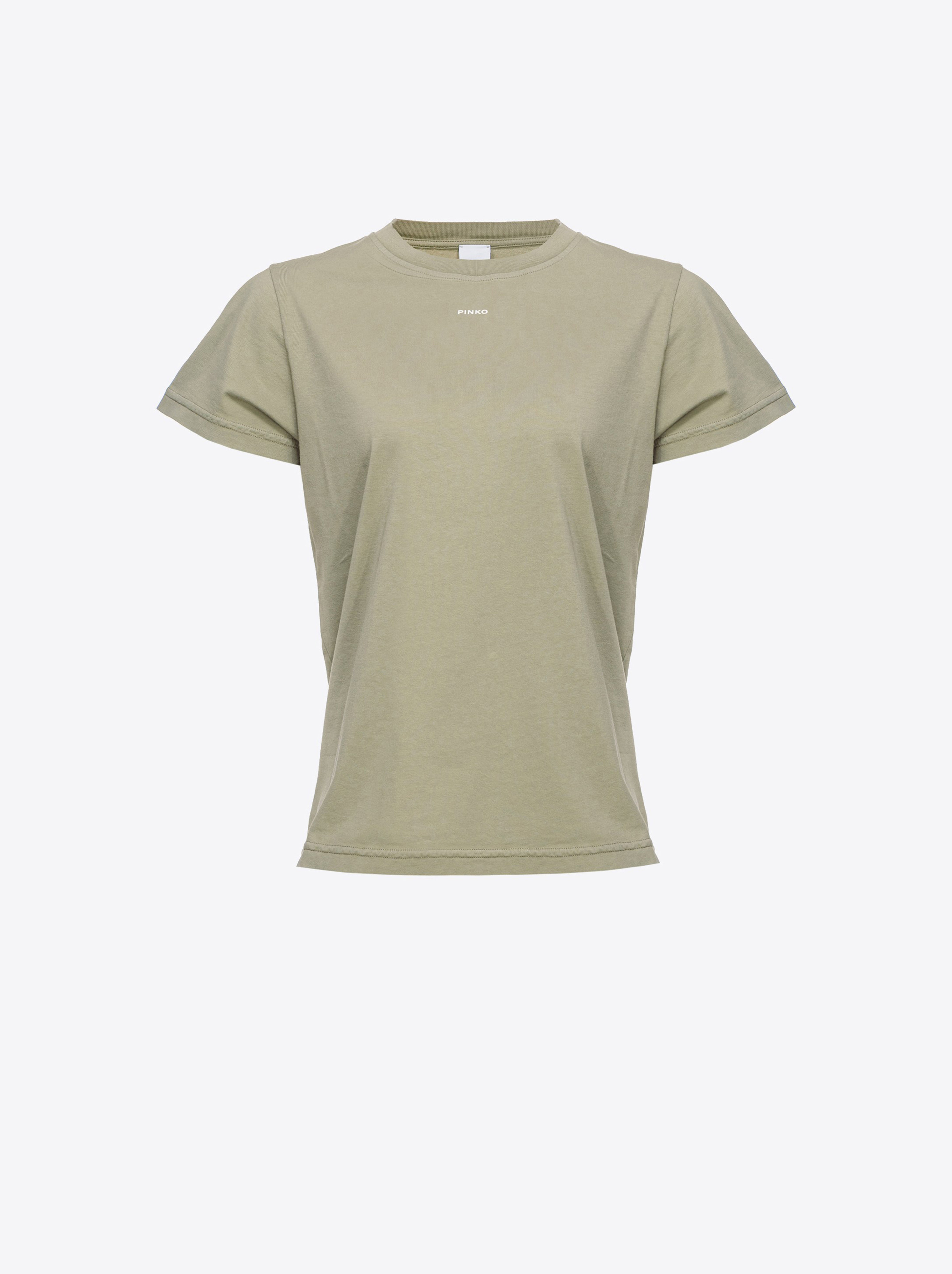 Pinko Mini-logo T-shirt In Vertiver Green