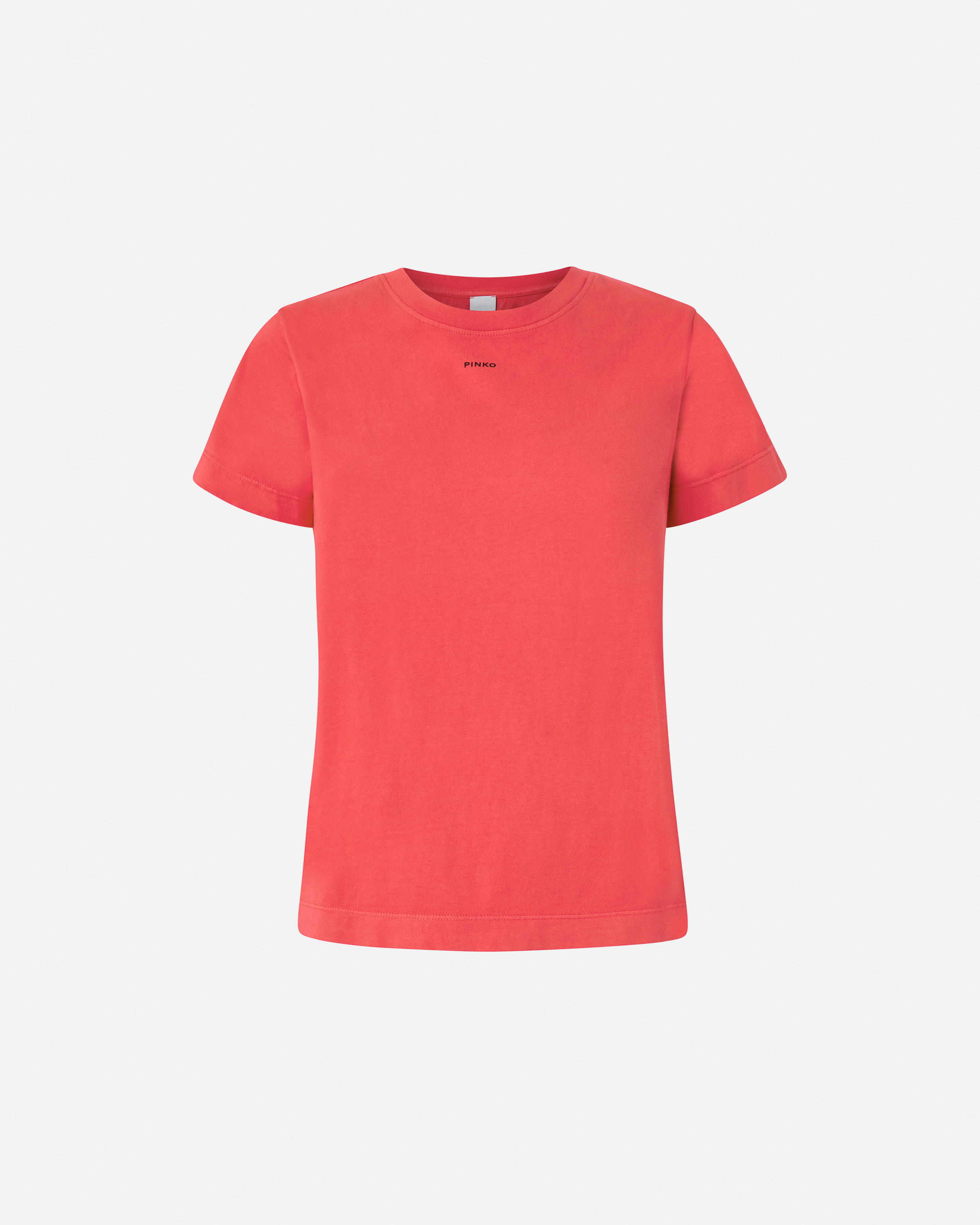 Pinko Logo Embroidered Plain Design T-shirt In Red