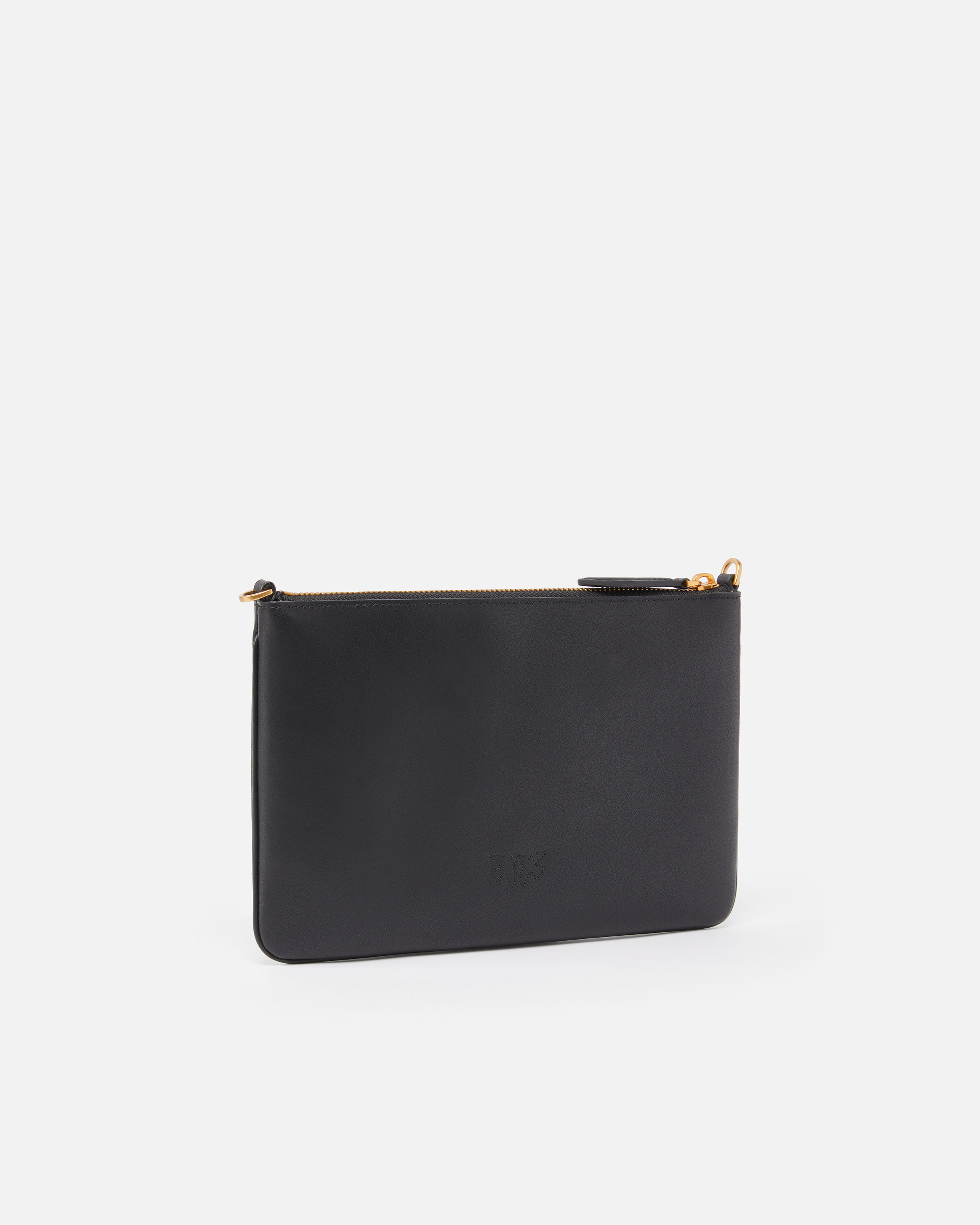 Shop Pinko Classic Flat Love Bag Simply In Black-antique Gold