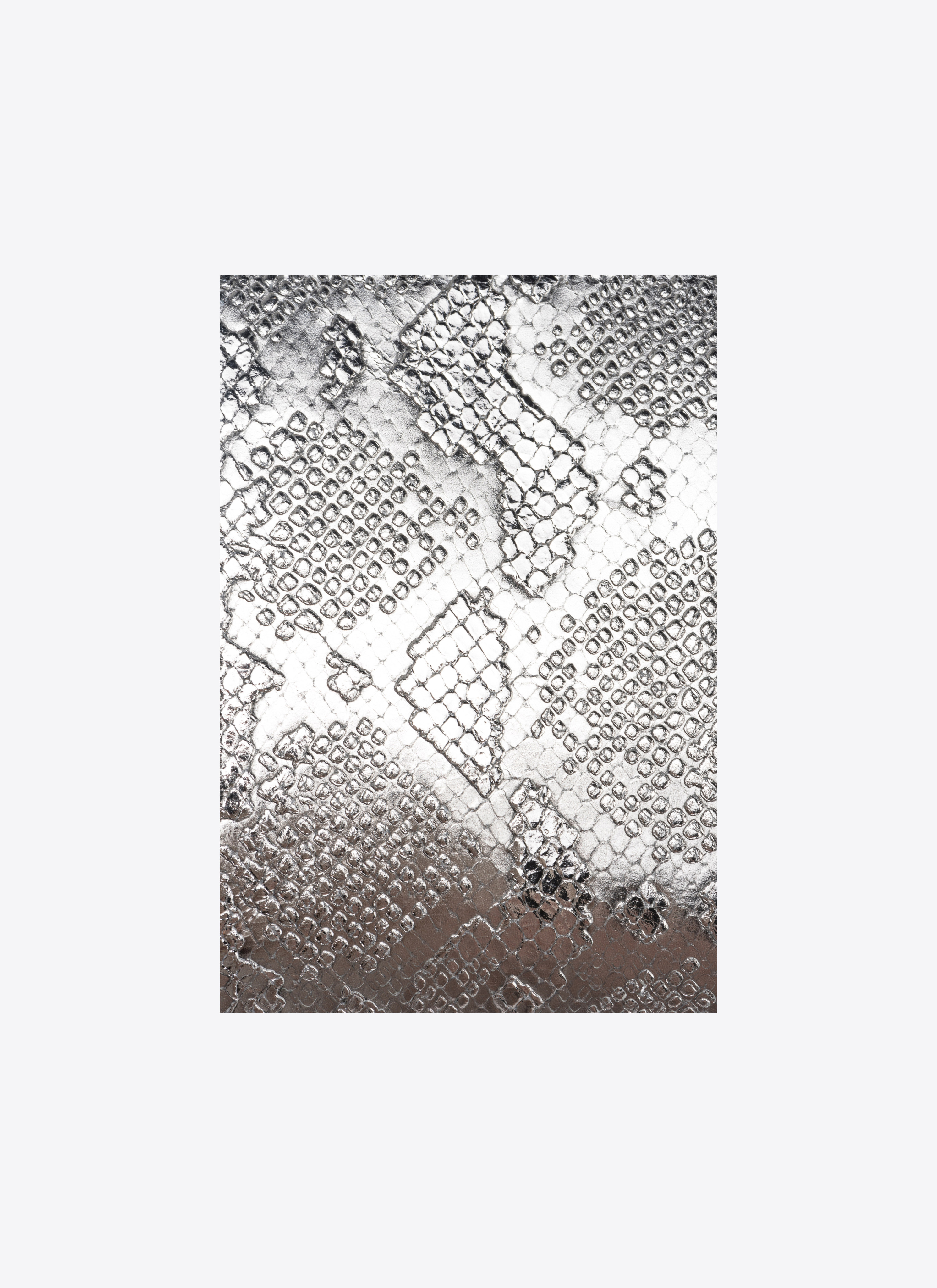 Pinko Galleria Punched Reptile-print Classic Flat Love Bag In Charcoal-light Gold