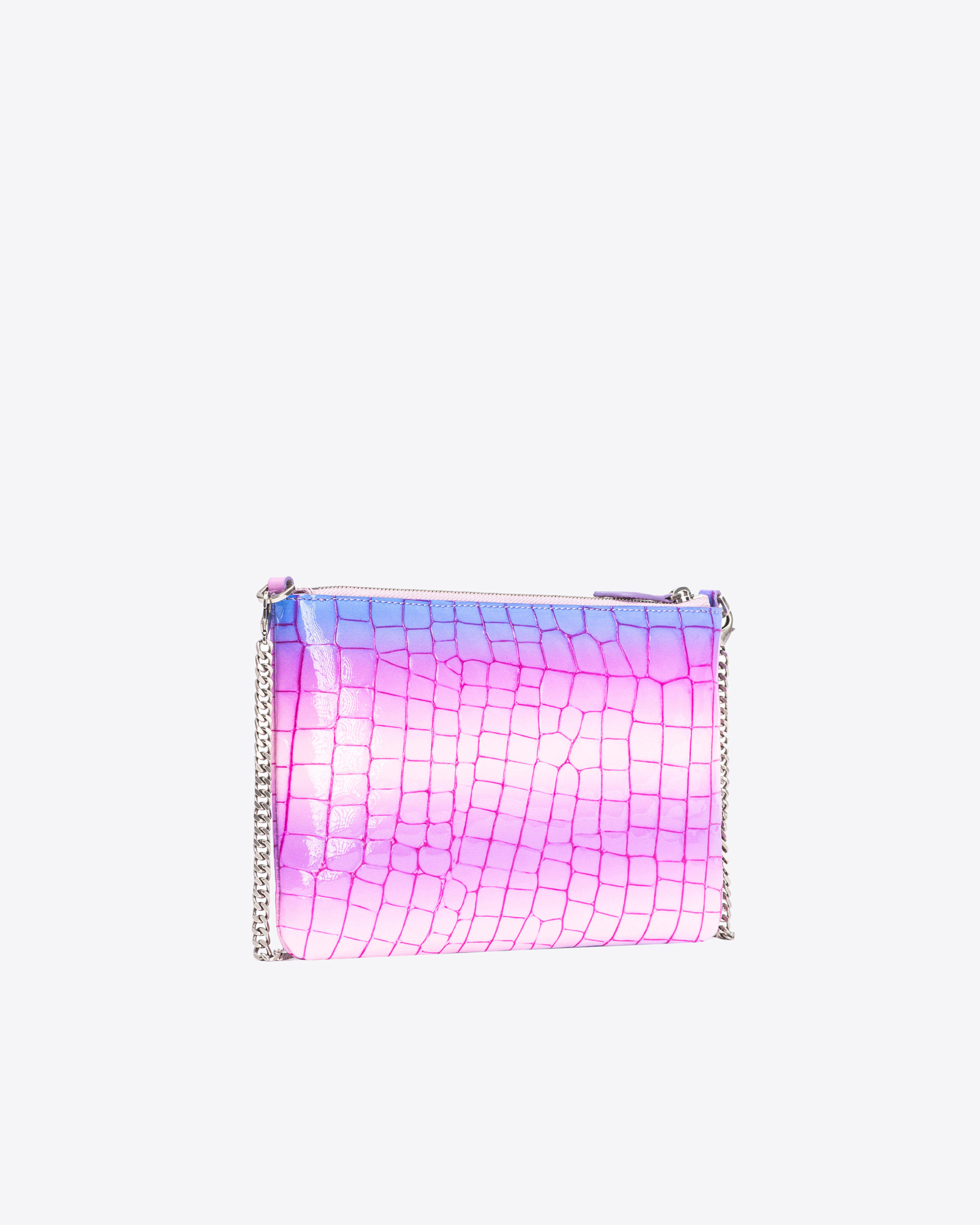 Pinko Classic Flat Love Bag Cocco Lucido Sfumato  Galleria In Pink/purple-old Silver