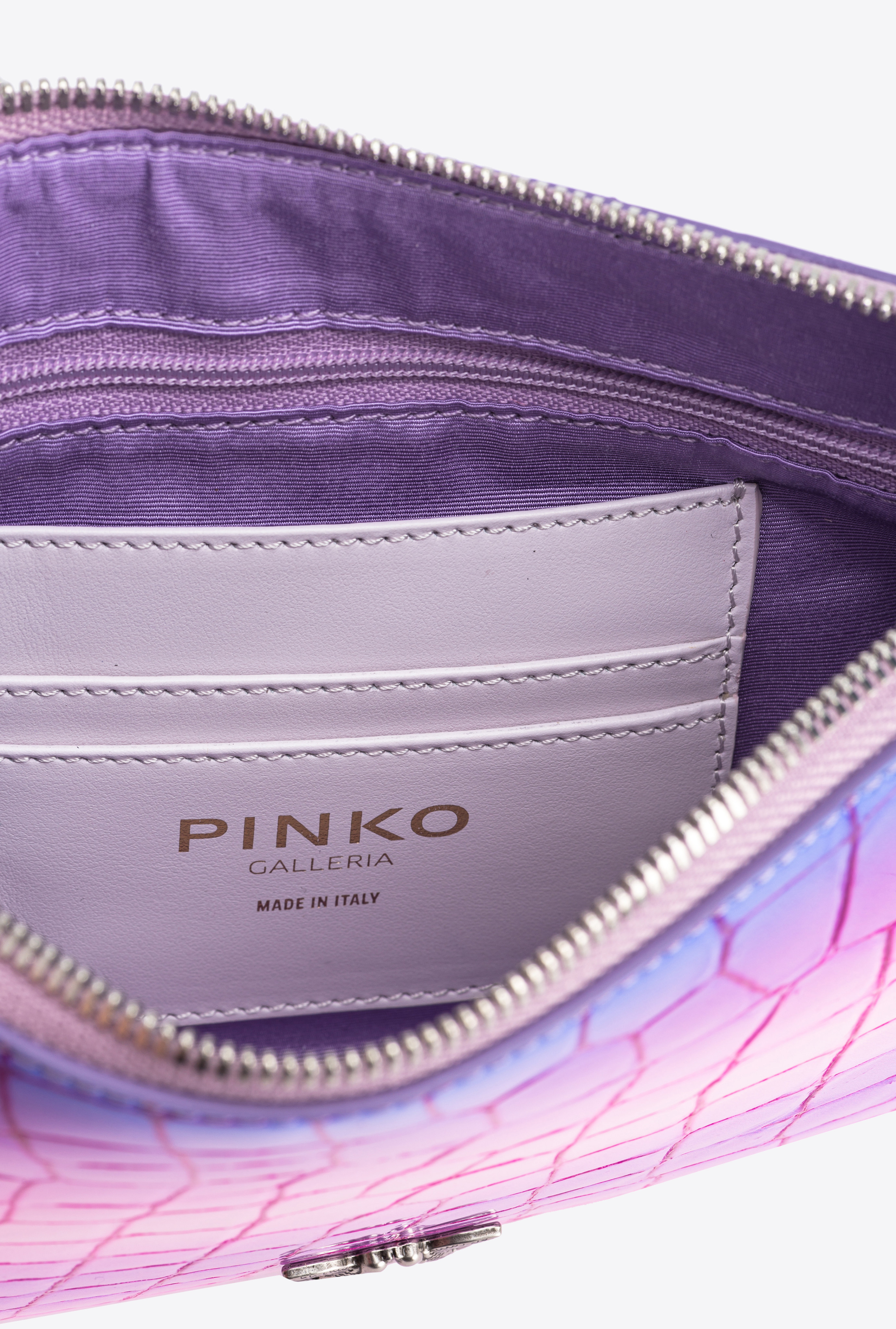 Shop Pinko Classic Flat Love Bag Cocco Lucido Sfumato  Galleria In Pink/purple-old Silver