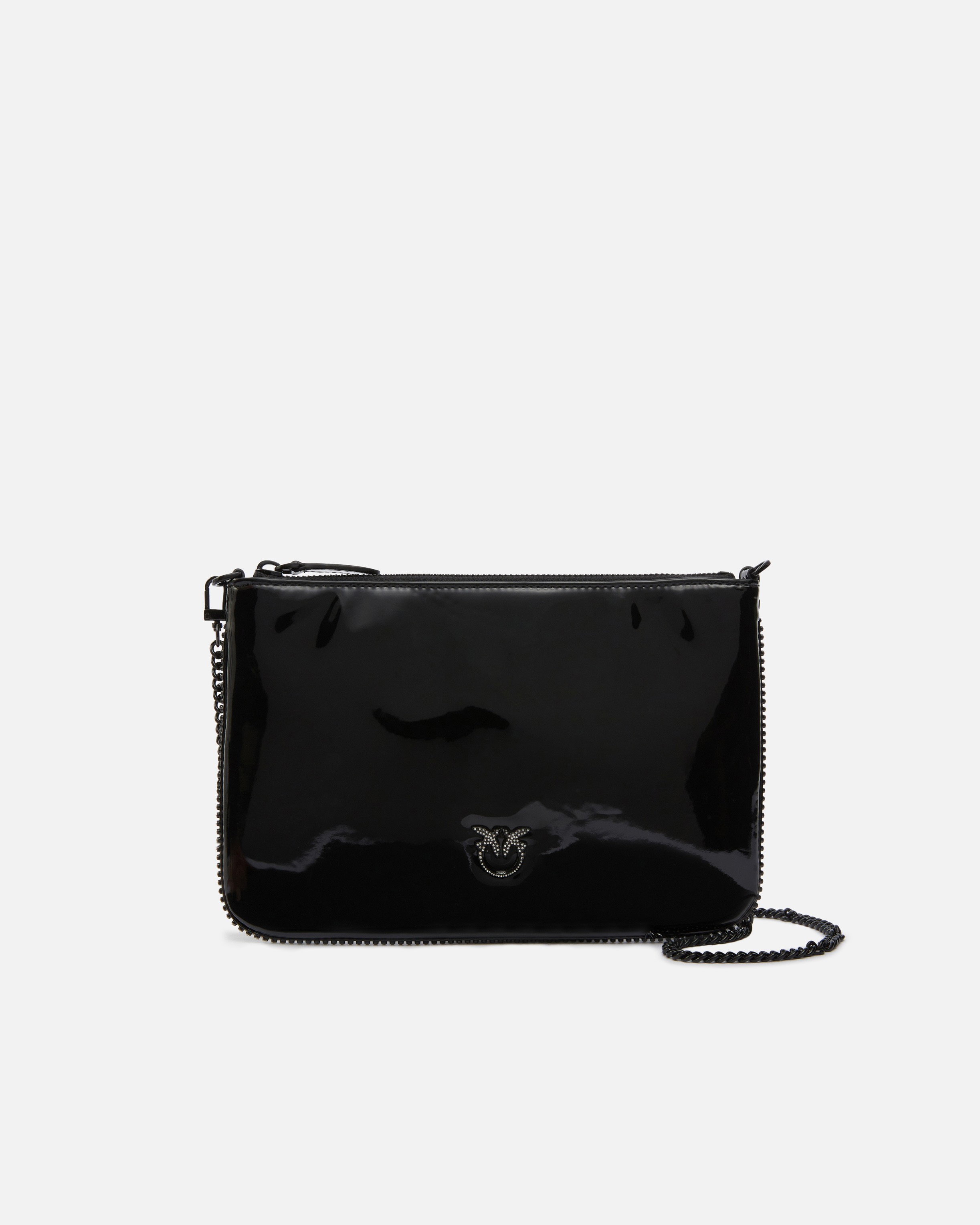 Glossy handbag with rhinestones and shoulder strap PINKO → Shop Online Glossy handbag with rhinestones and shoulder strap PINKO → Shop Online