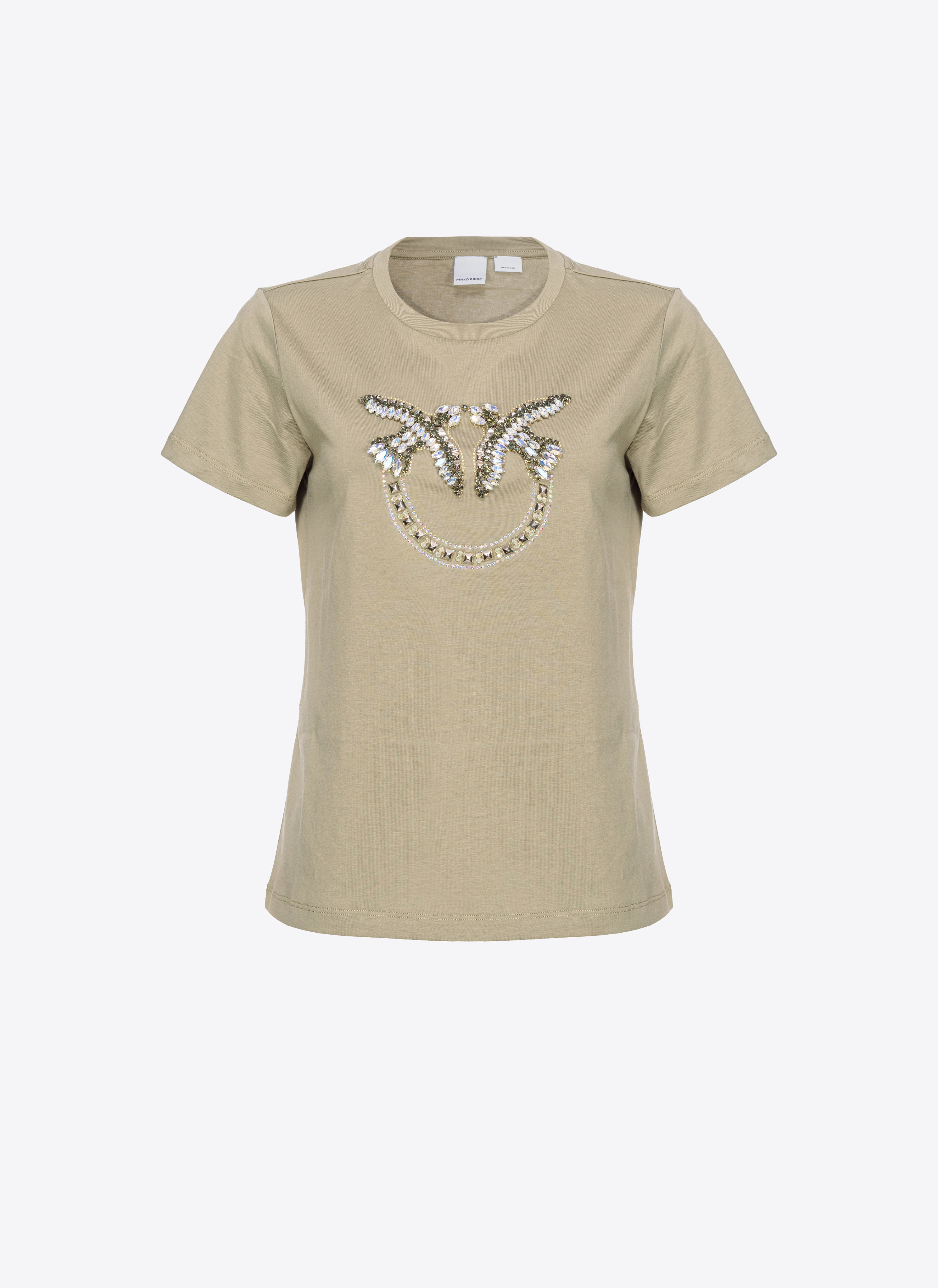 Pinko T-Shirt mit Love Birds-Stickerei