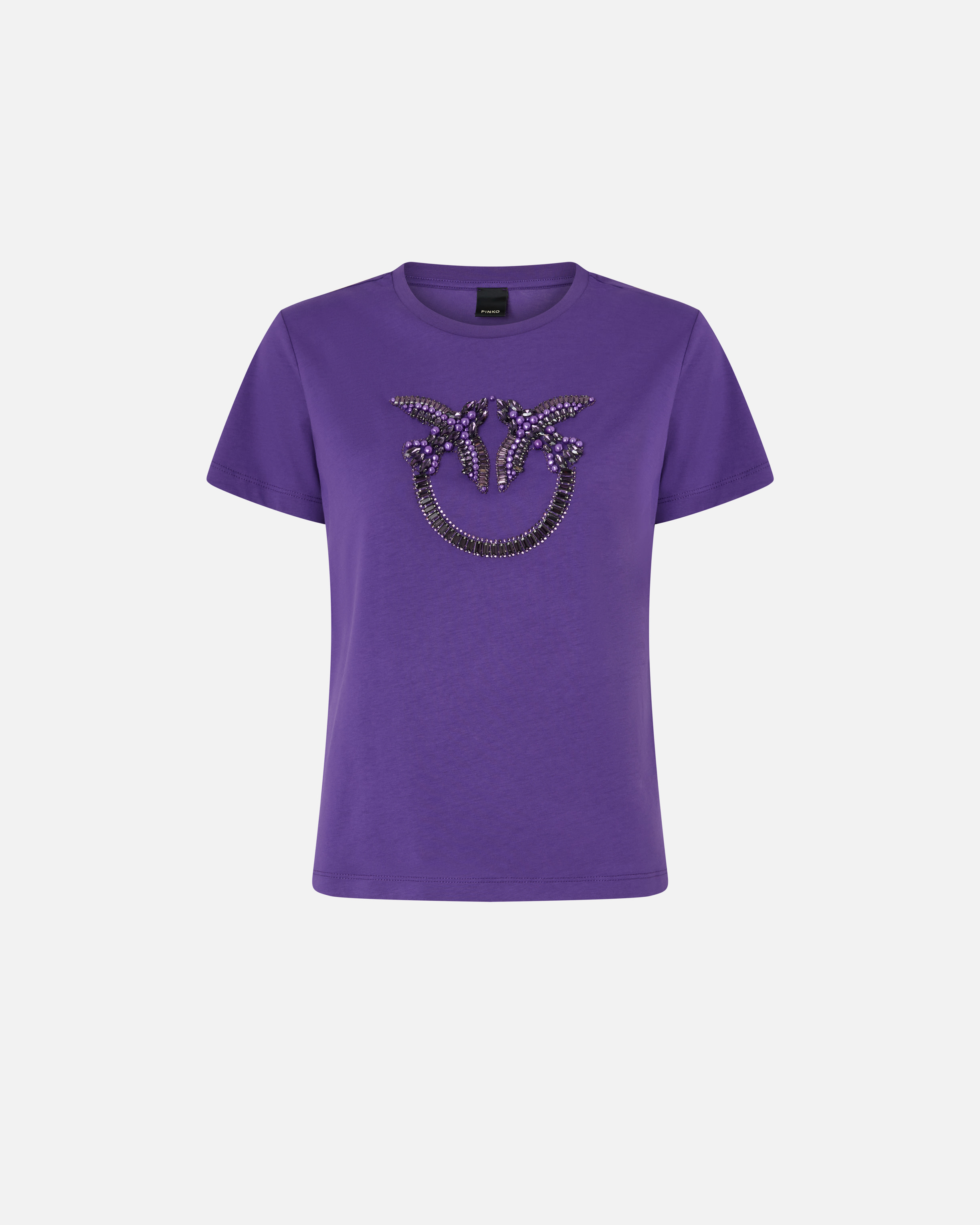 T-shirt with decorated Love Birds logo - Purple - large