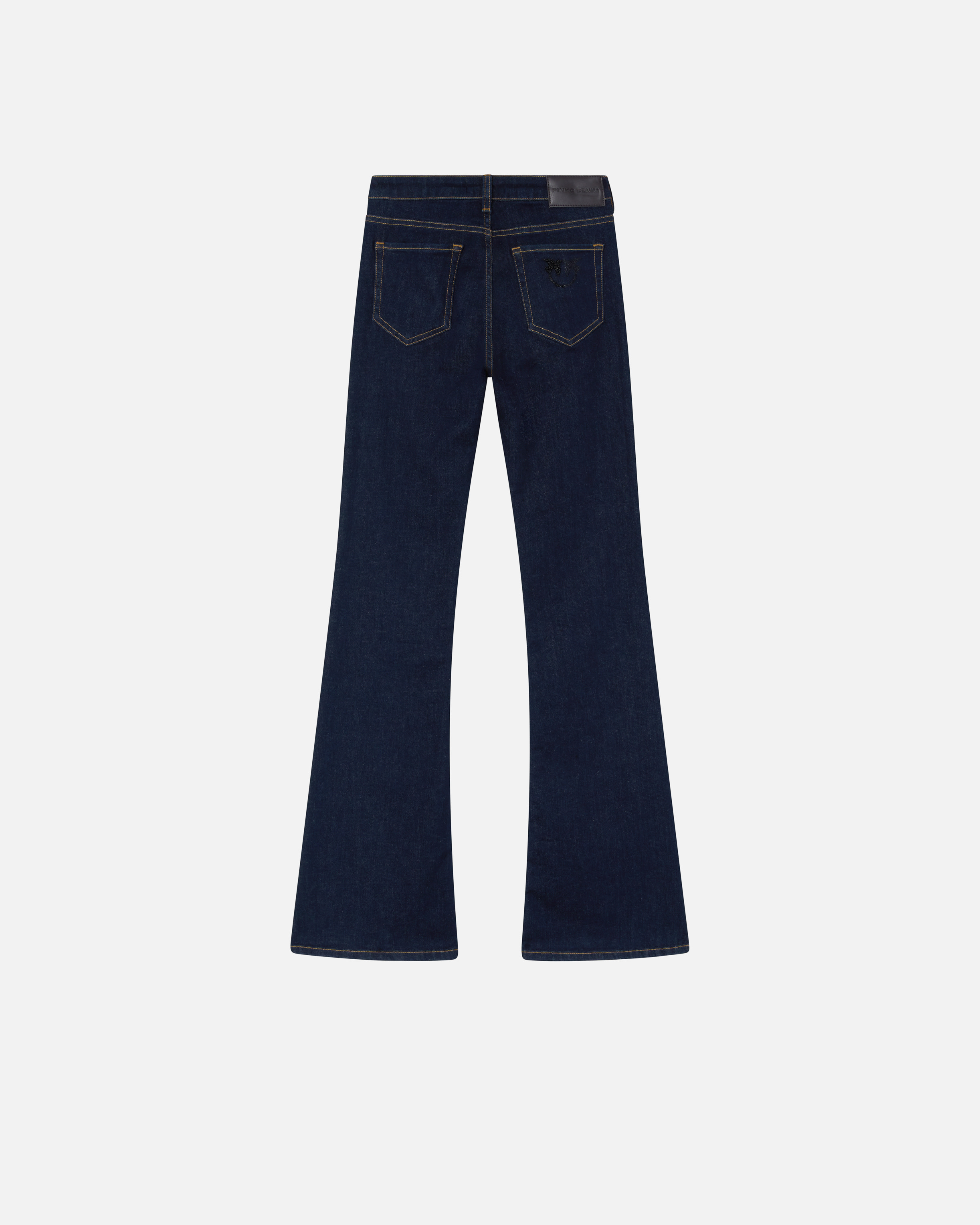 Pinko Jeans A Zampa Denim Scuro In Dark Navy Rinse Wash