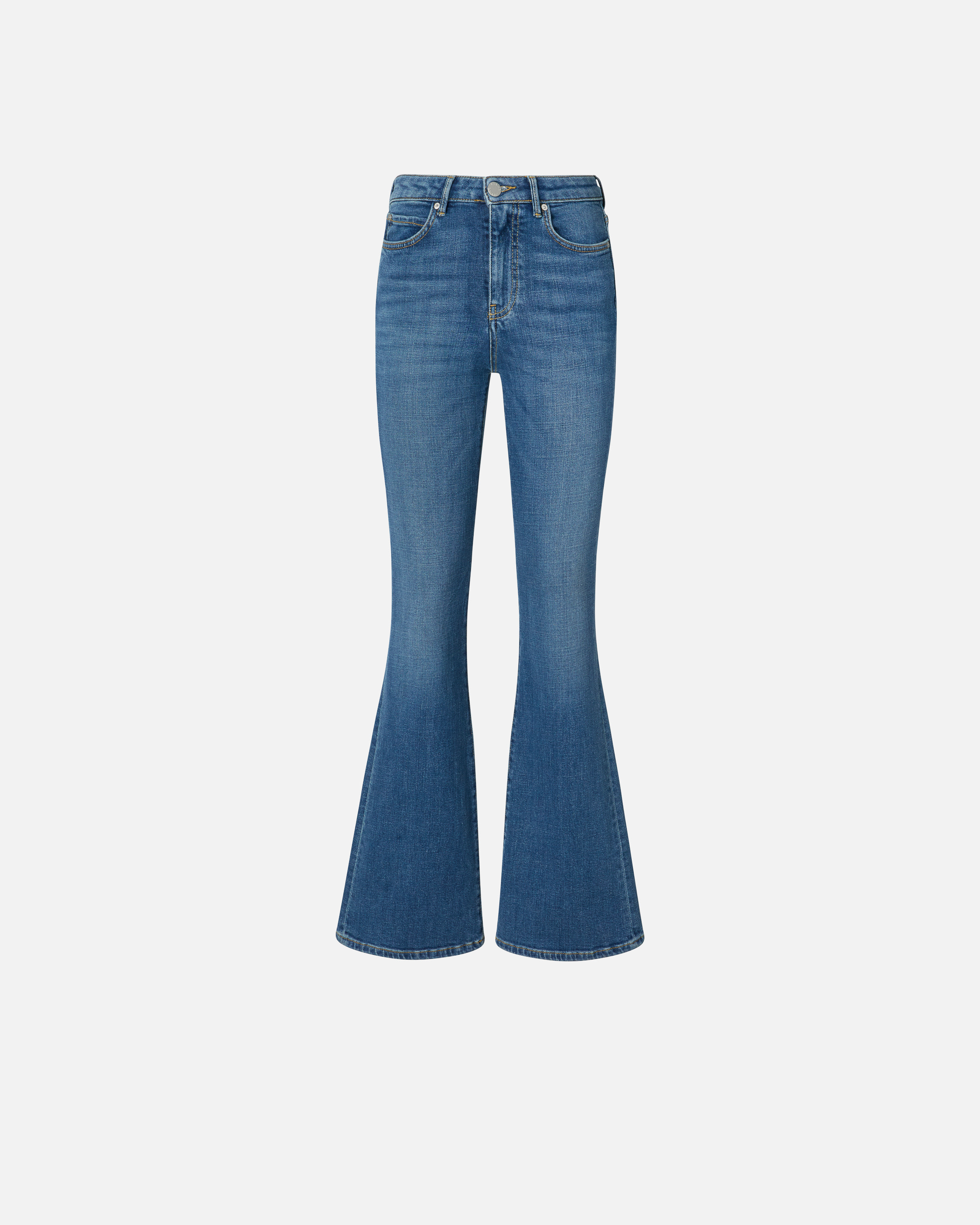Pinko Vintage Denim Flared Jeans In Mid Wash