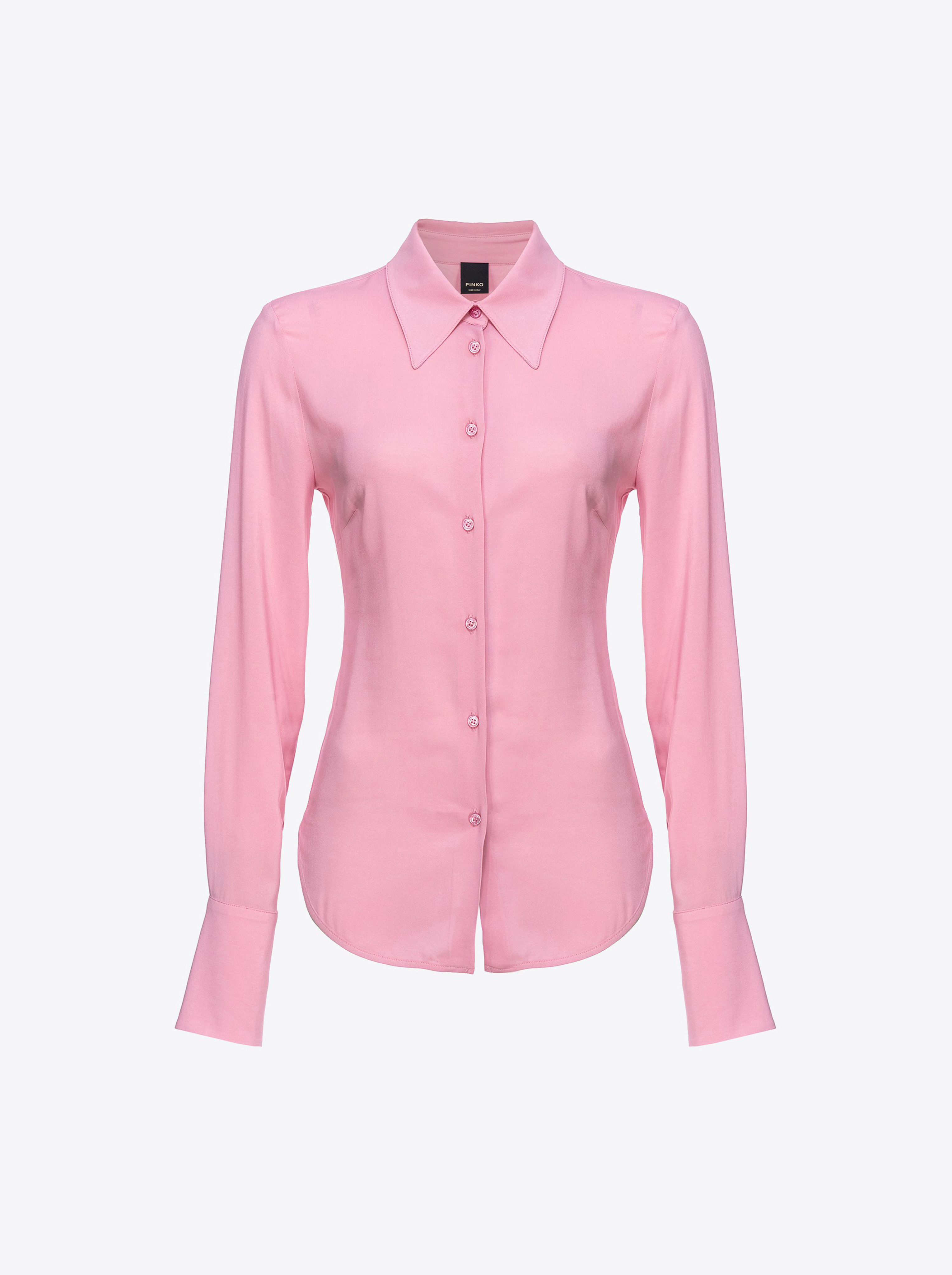 Pinko Stretch Georgette Shirt In Orchid Smoke