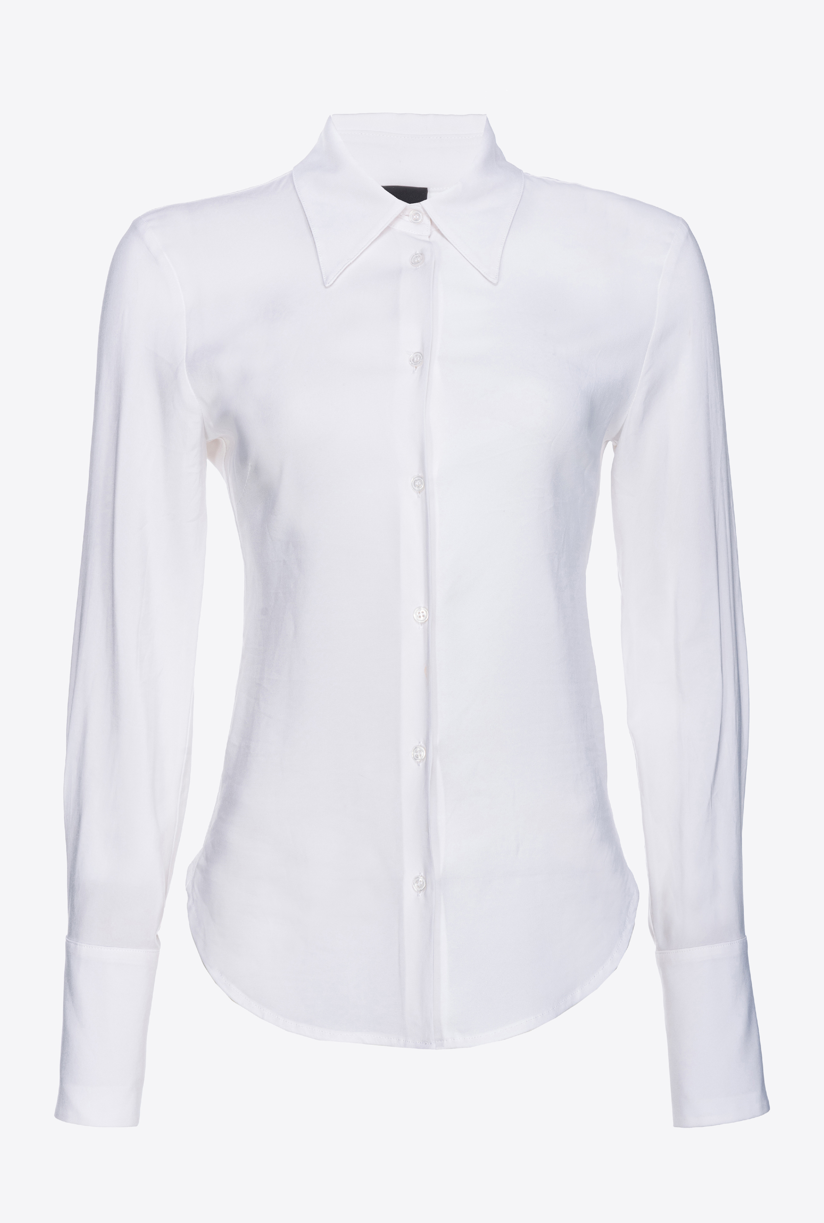 Pinko Stretch Georgette Shirt In Blanc Brill.