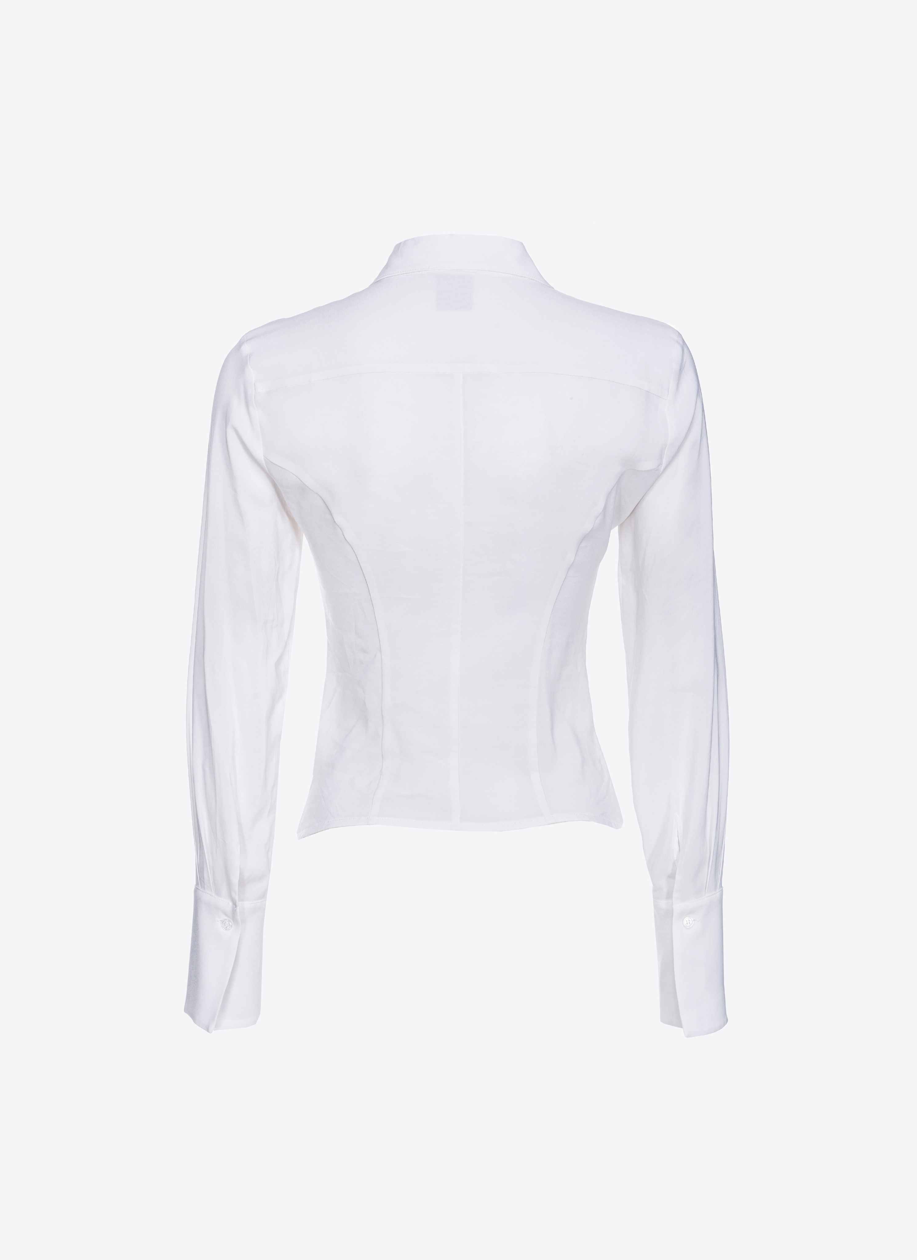 Shop Pinko Stretch Georgette Shirt In Blanc Brill.