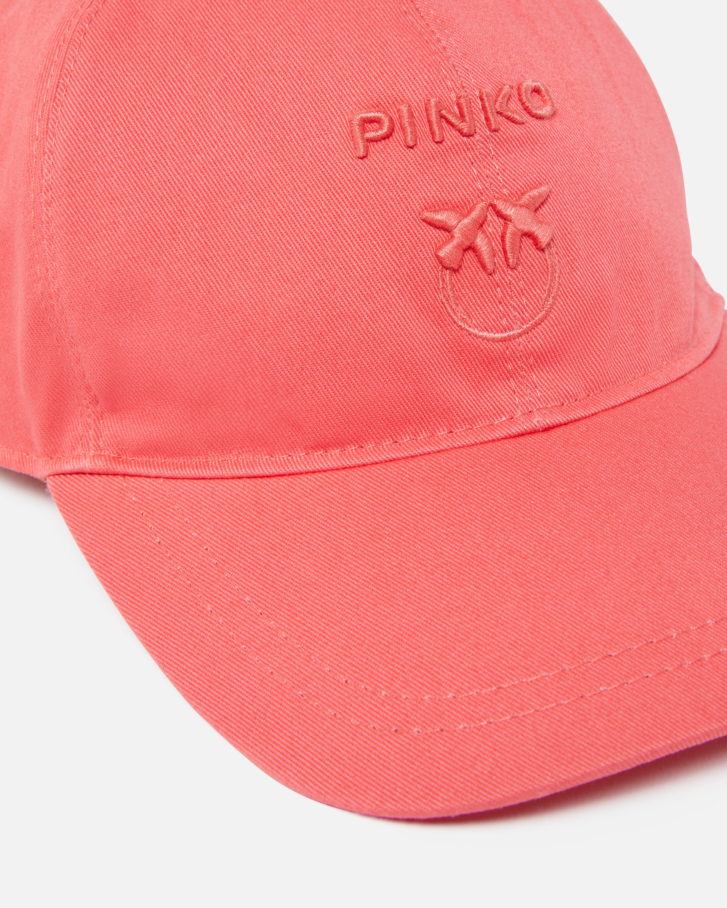 Pinko Cap With Logo Embroidery In Sunny Coral