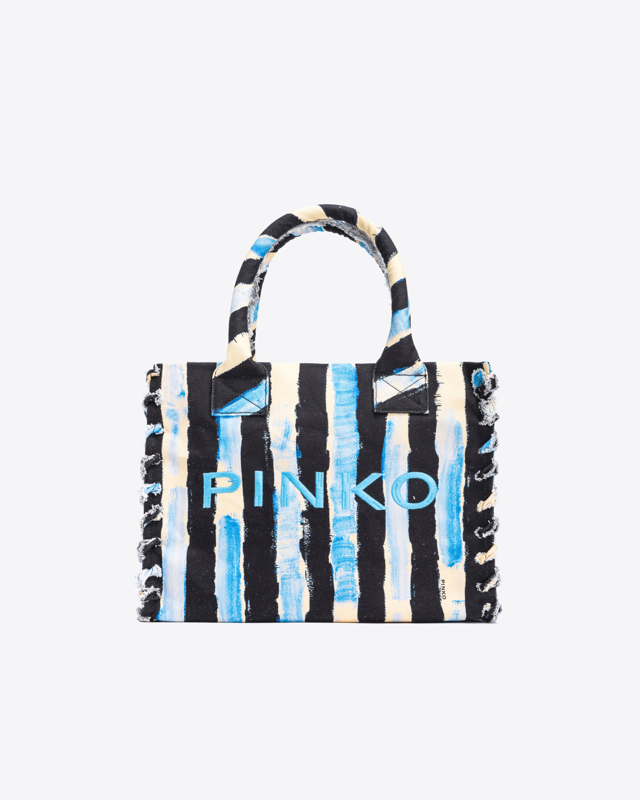 Shop Pinko Beach Shopper Bag In Noir/bleu/blanc