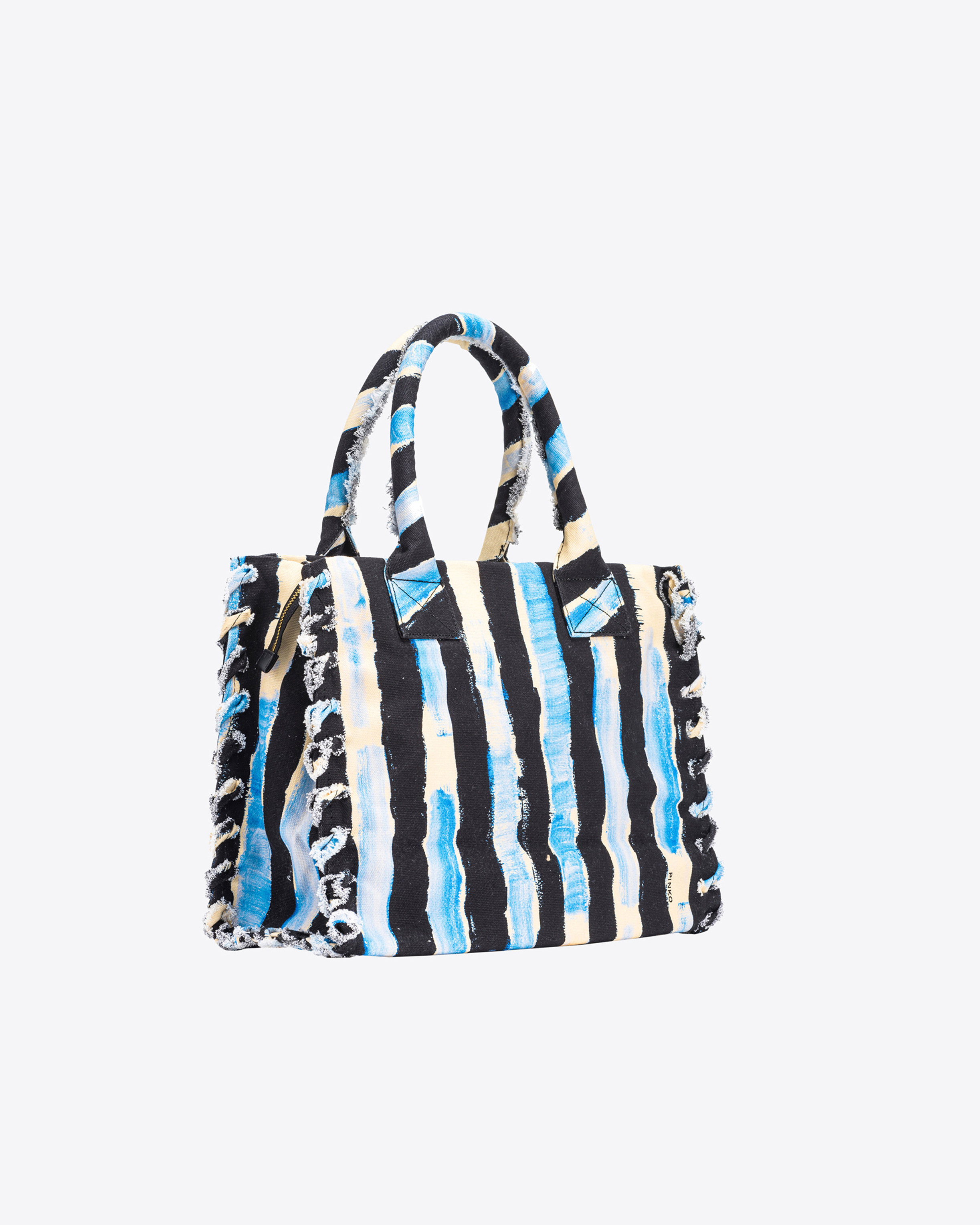 Shop Pinko Beach Shopper Bag In Noir/bleu/blanc