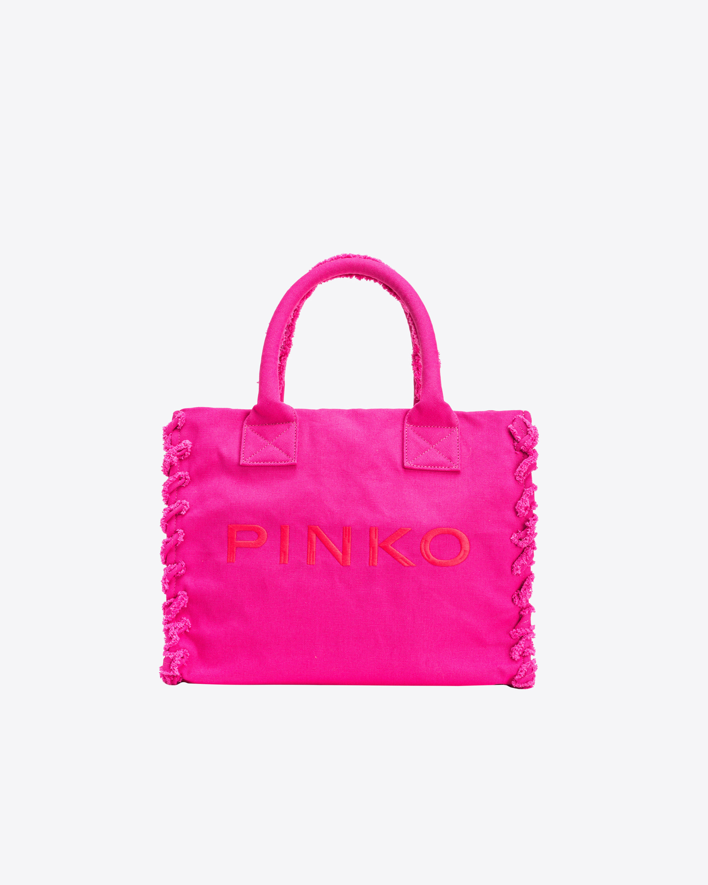 Pinko Beach Shopper In Recycled Canvas In  Pink-antique Gold