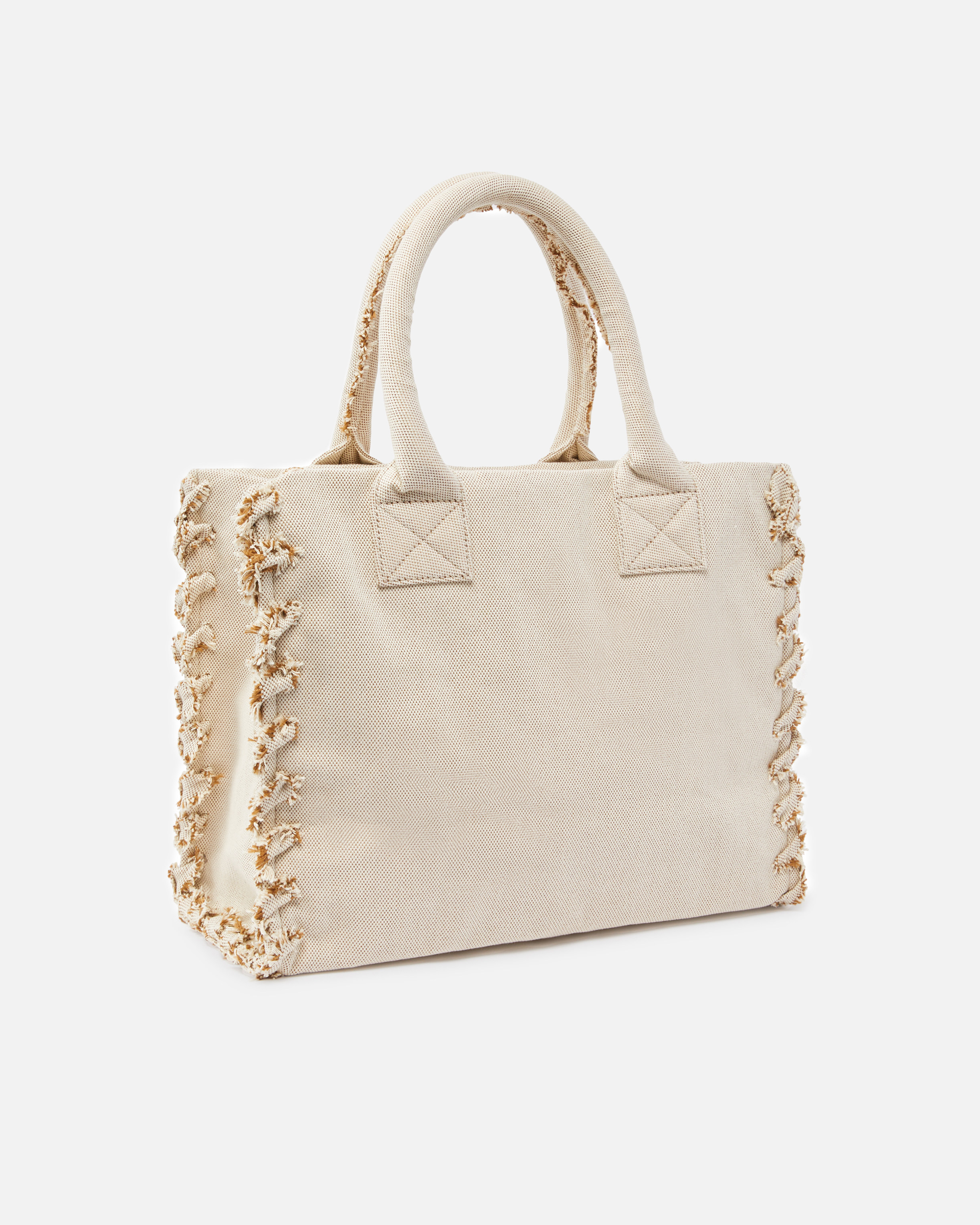Pinko Beach Shopper In Canvas Riciclato Sale E Pepe In Sabbia/ecru-antique Gold